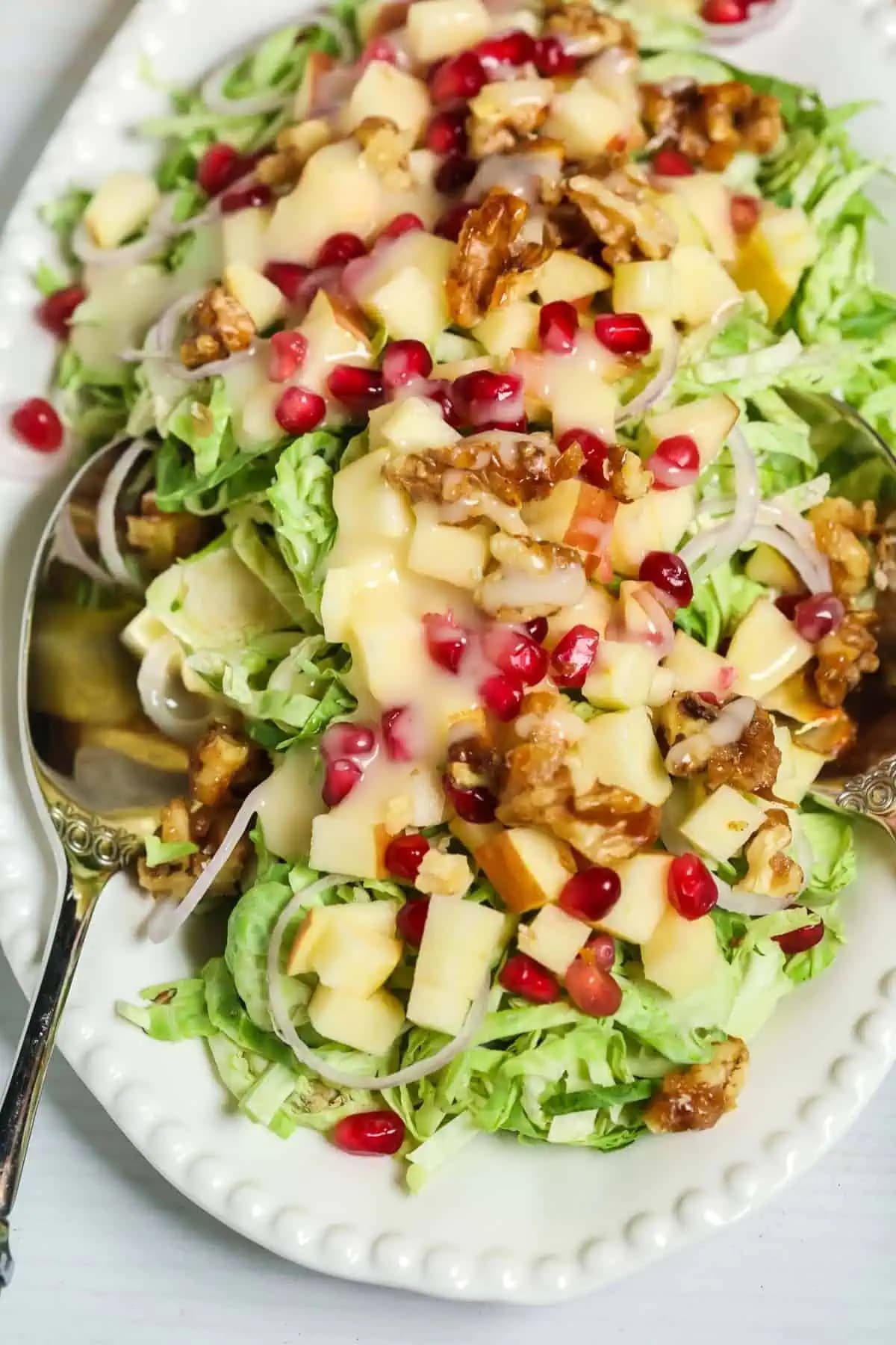 Shaved Brussel Sprouts Salad with Apples