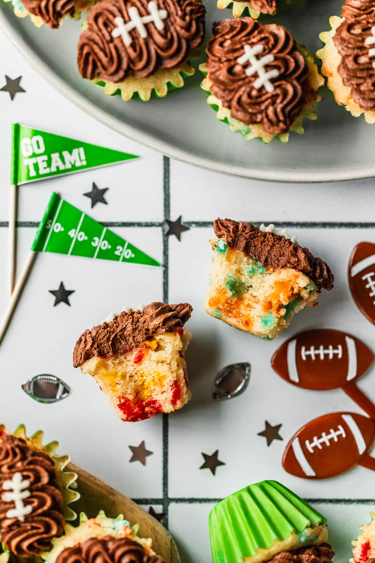 Mini Football Cupcakes