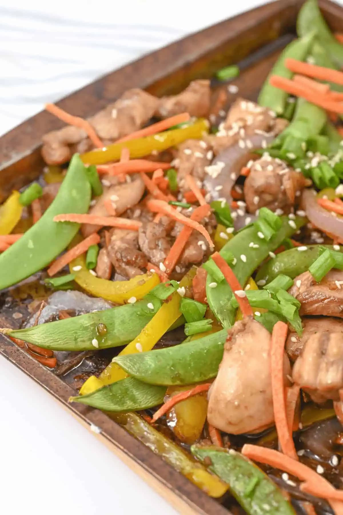 Honey Sesame Chicken Vegetable Sheet Pan