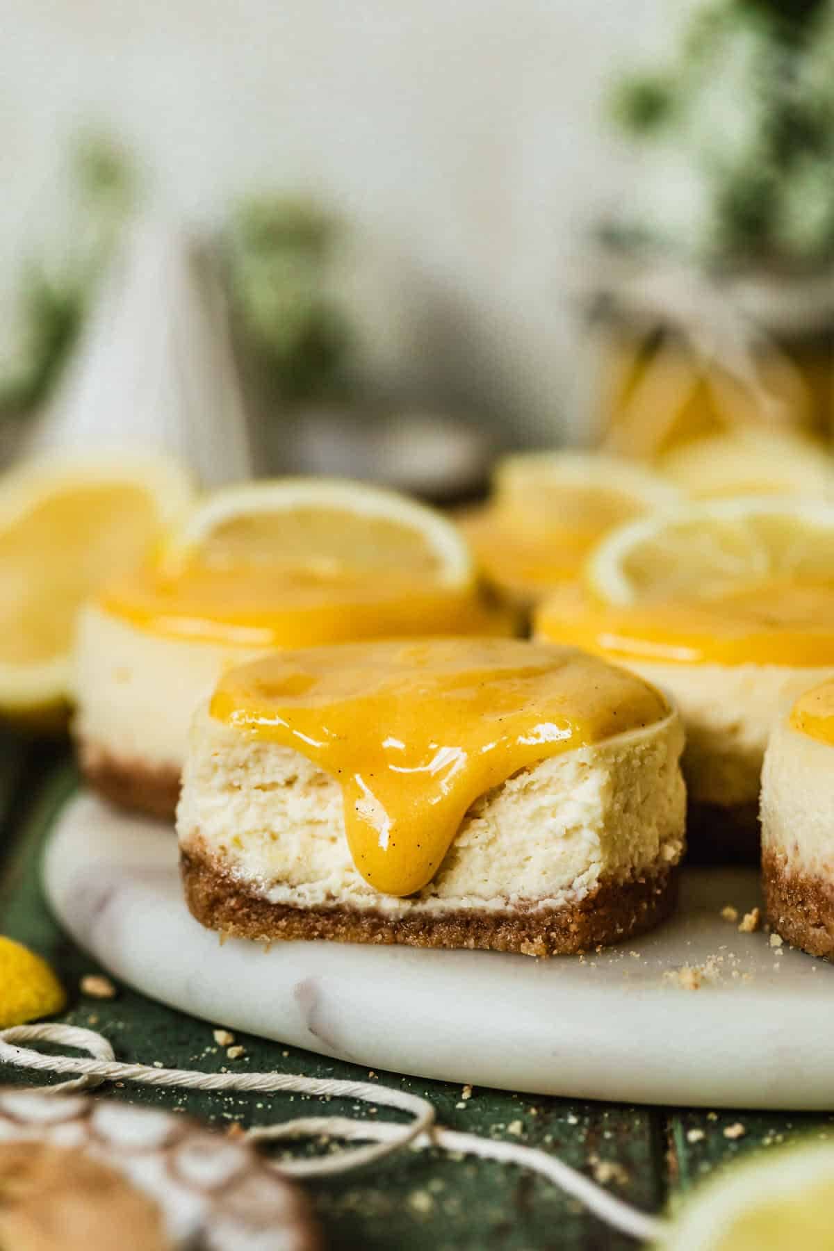 Creamy Mini Lemon Curd Cheesecakes
