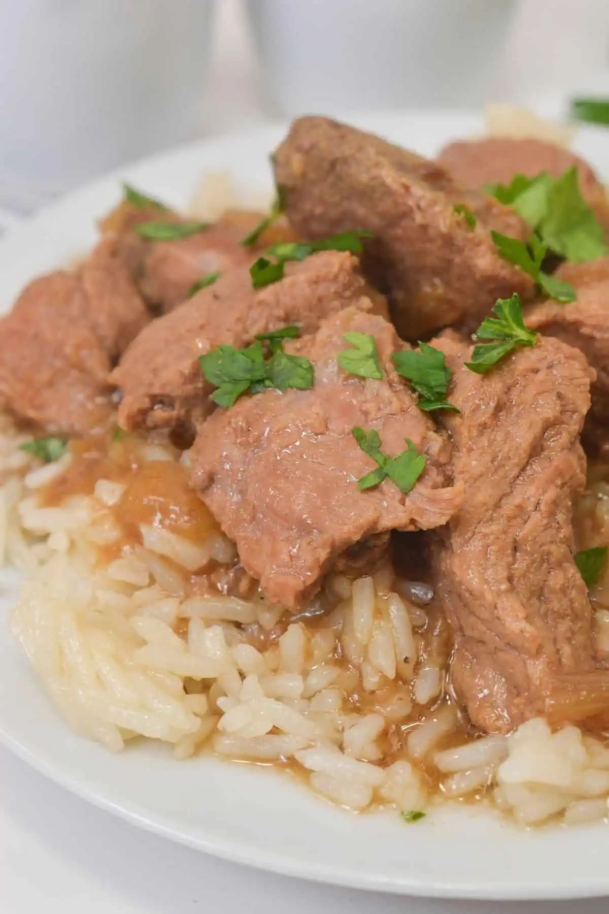 Slow Cooker Beef Tips and Gravy
