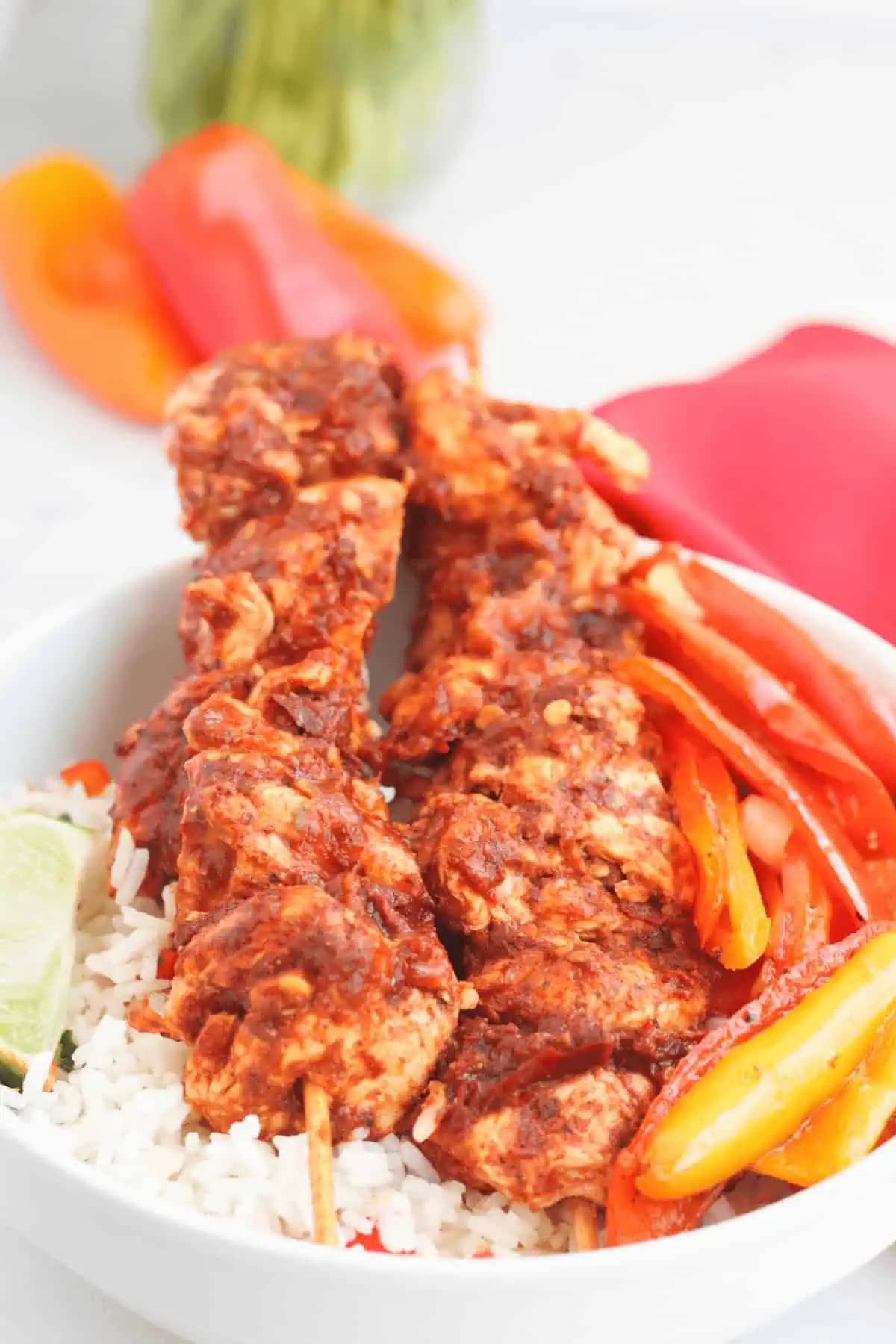 Chipotle Oven Chicken Kabobs