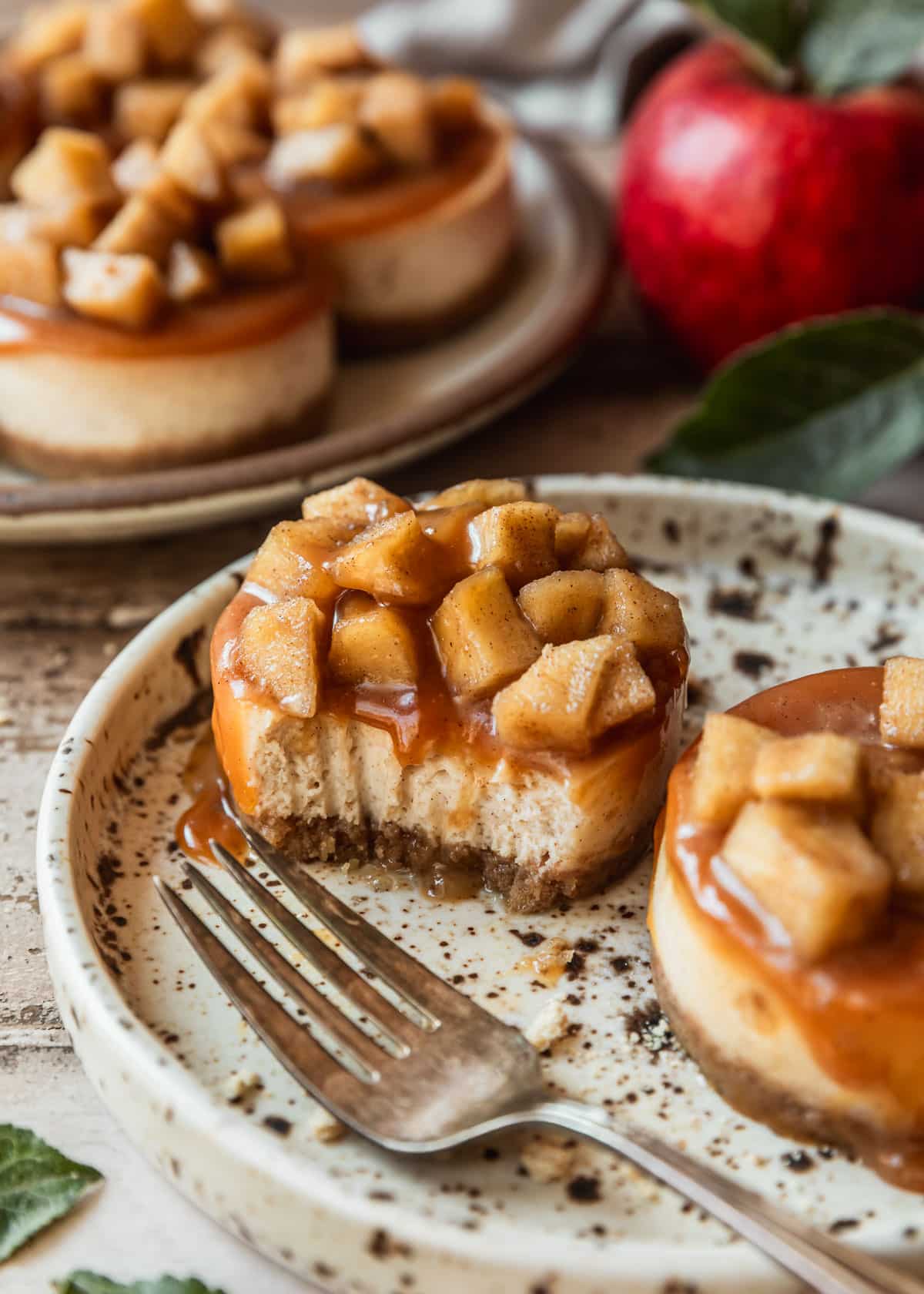 Mini Caramel Apple Cheesecakes