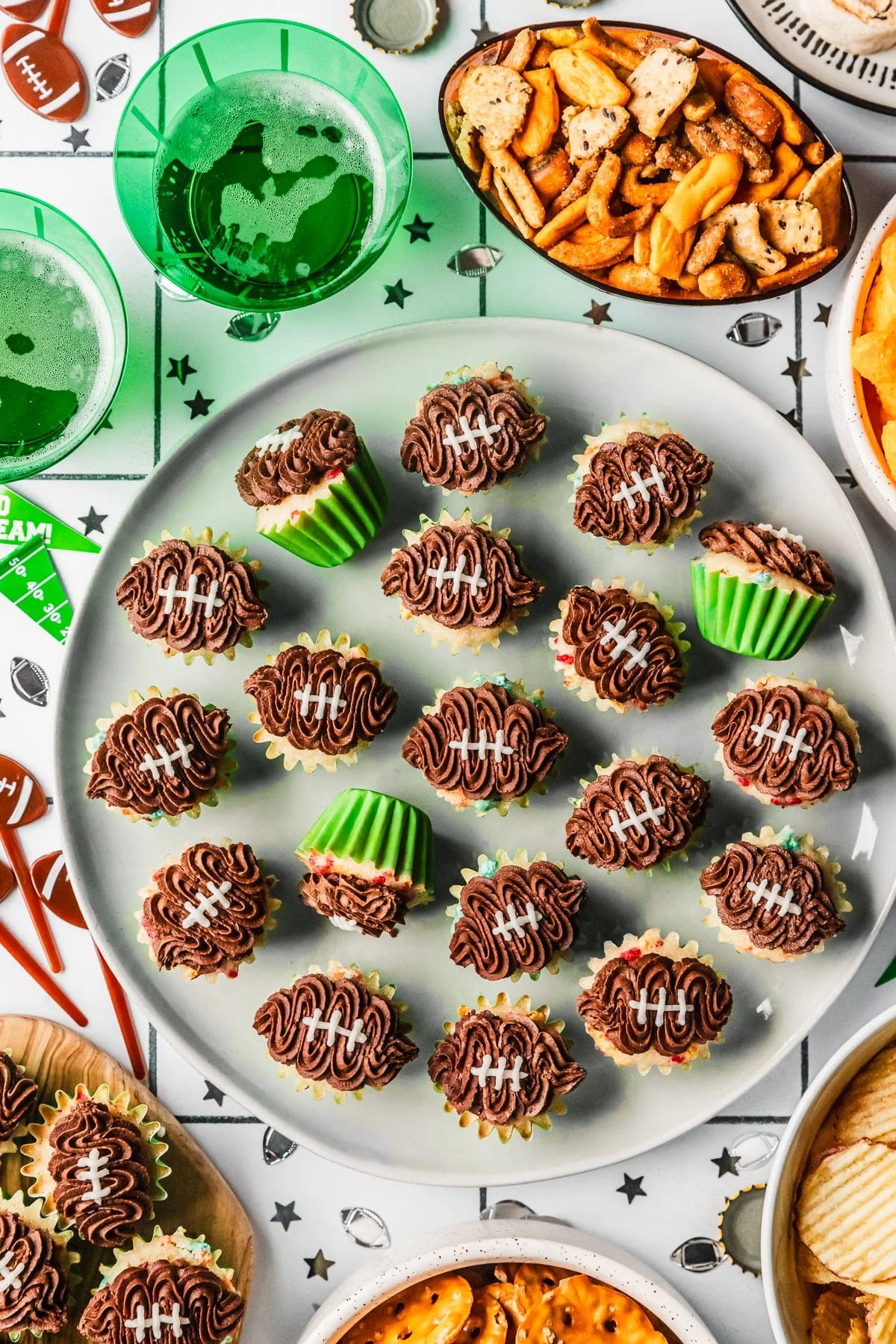 Mini Football Cupcakes