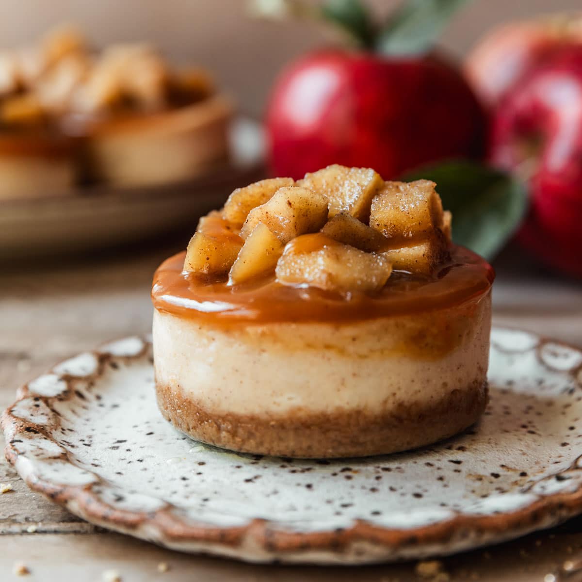 Mini Caramel Apple Cheesecakes