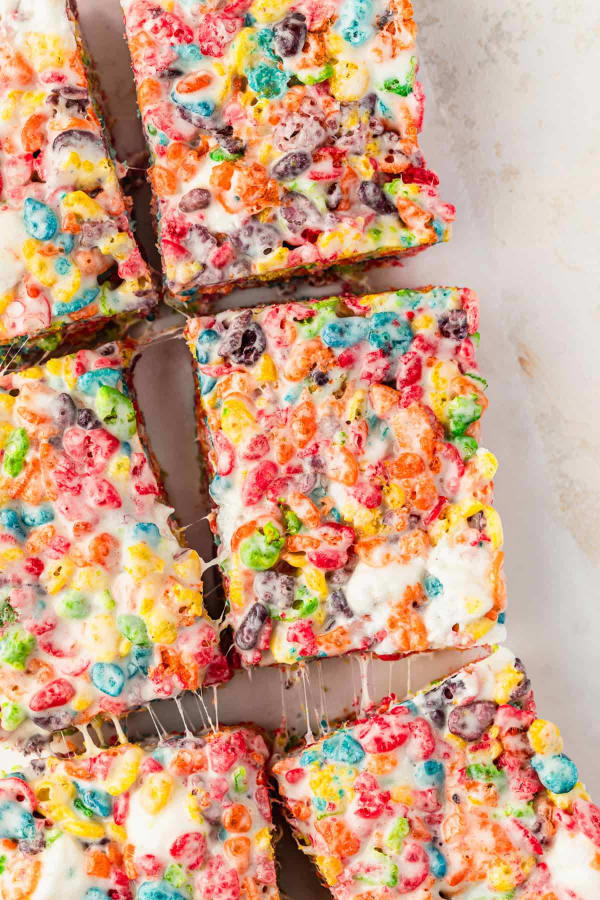 Small Batch Marshmallow Fruity Pebbles Treats cover