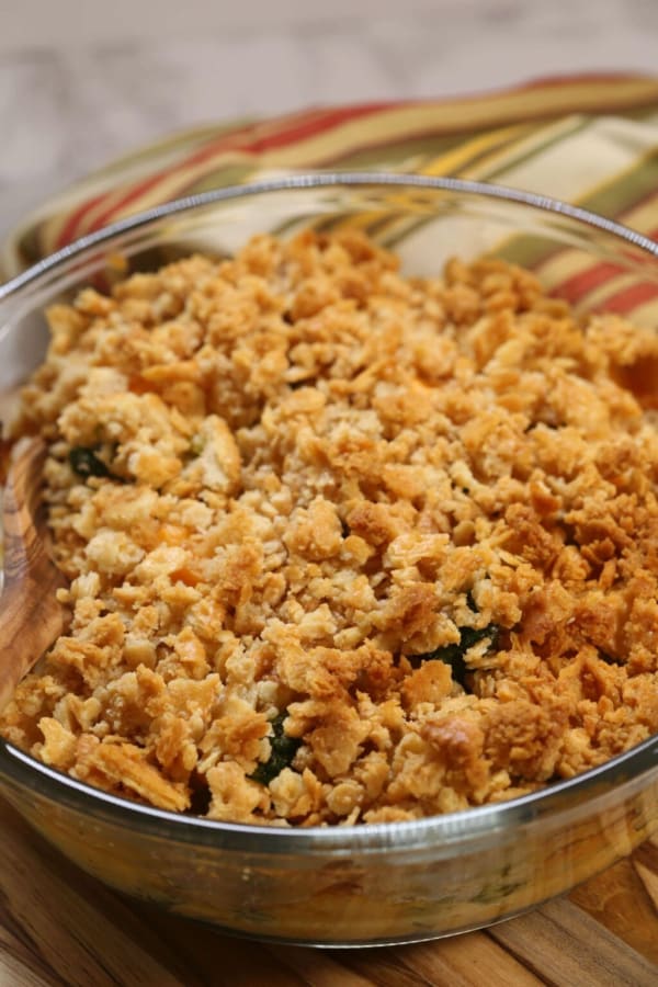 Velveeta Broccoli Casserole with Ritz Crackers cover
