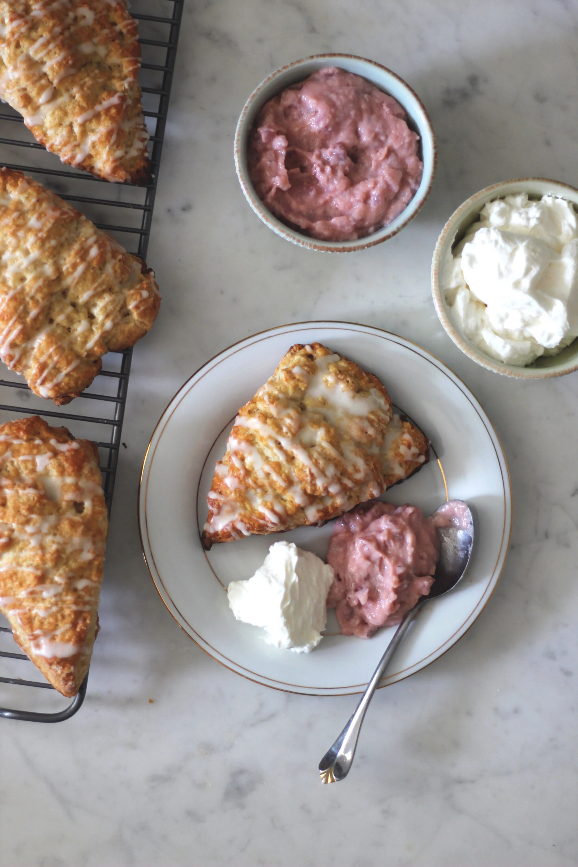 Vanilla + Cardamom Scones With Strawberry Curd