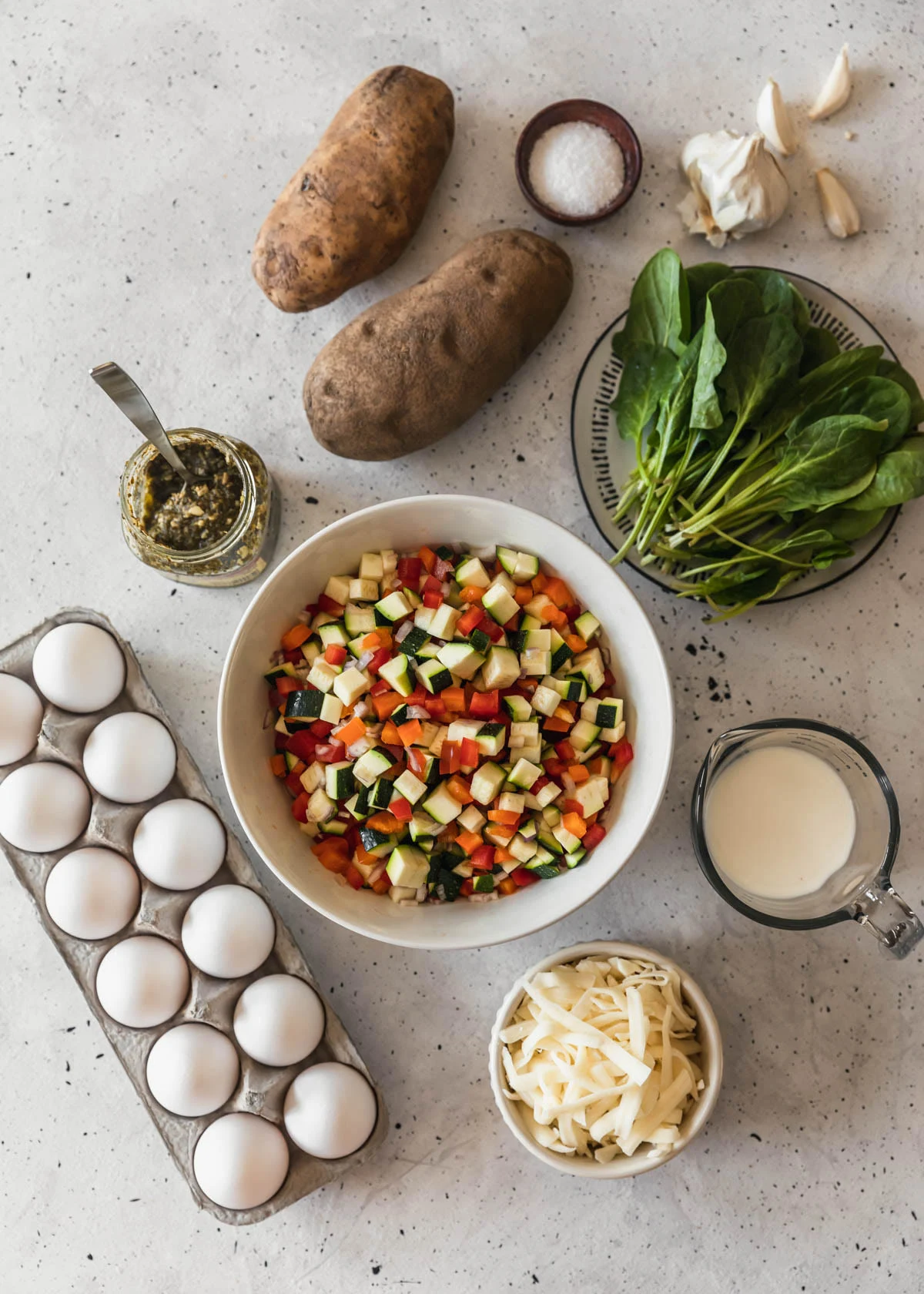 Roasted Veggie Breakfast Casserole With Pesto