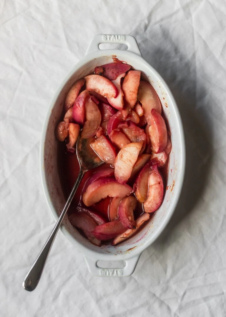 Baked Peaches With Honey & Ginger