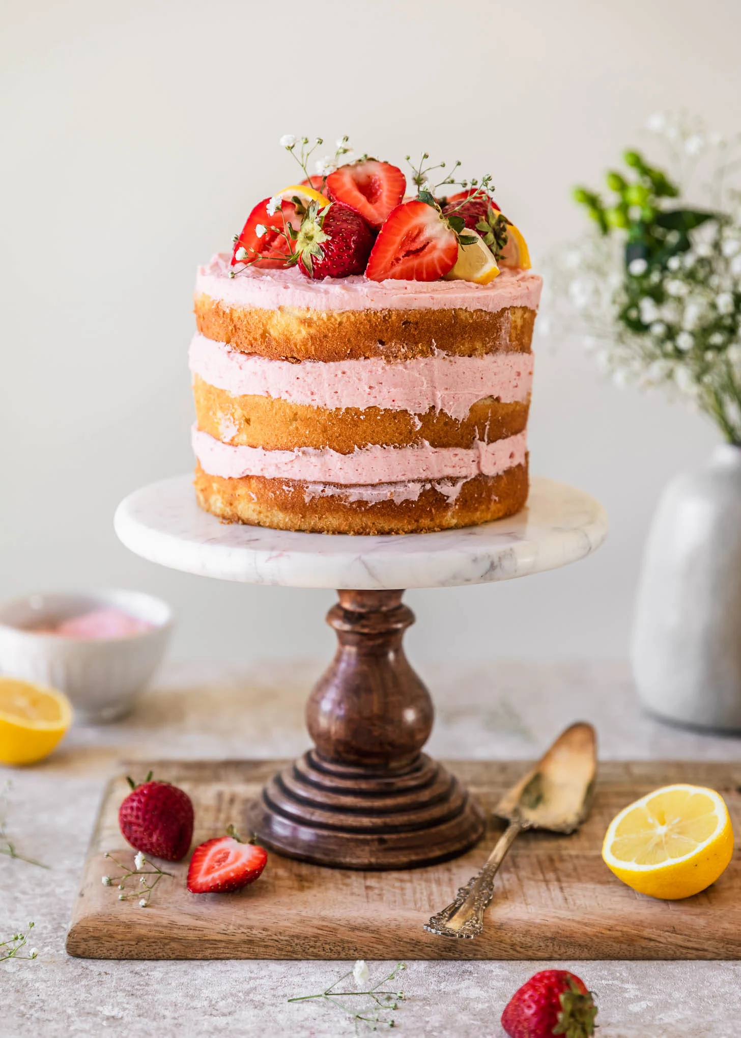 Ricotta Strawberry Lemon Cake