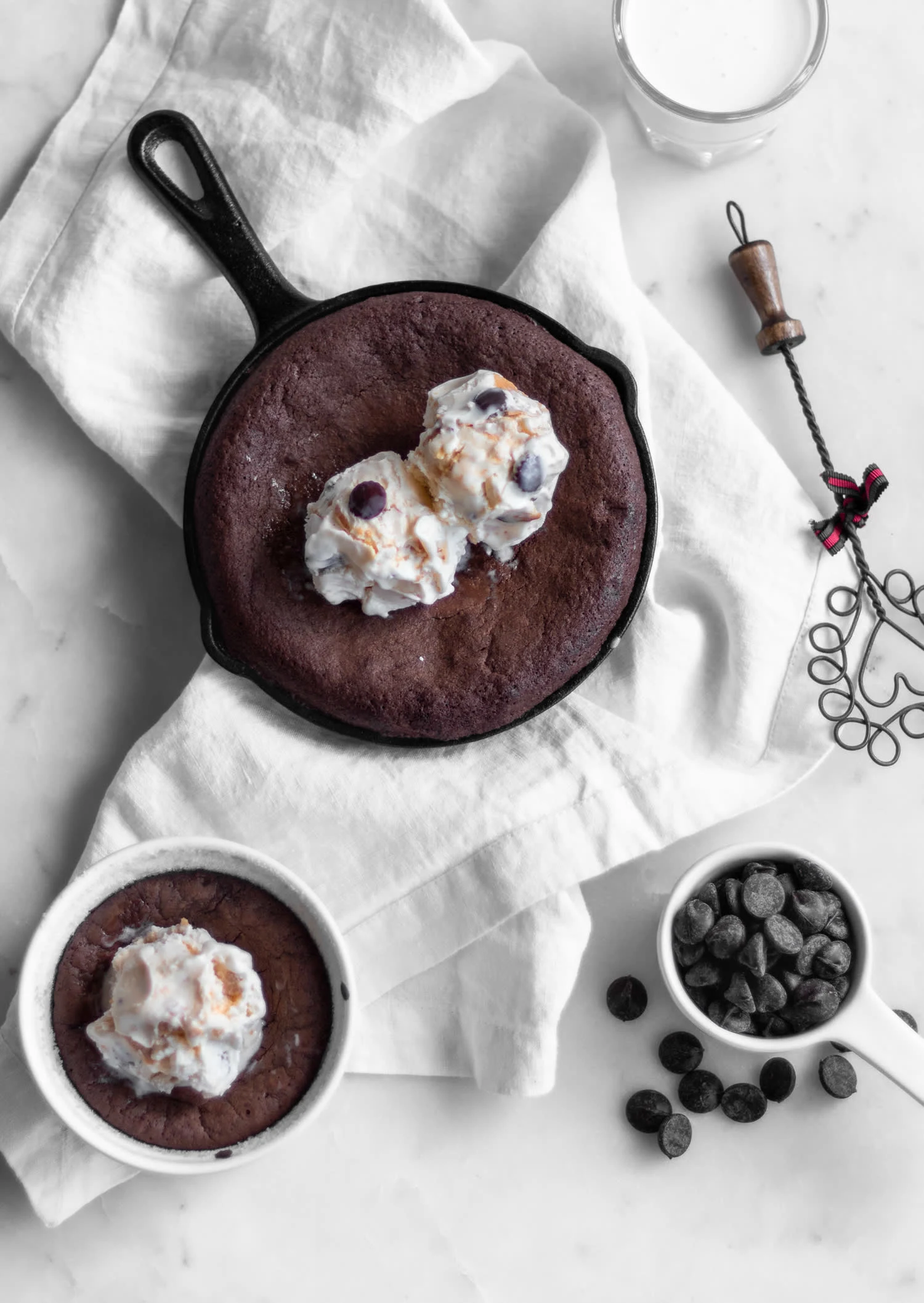Chocolate Peanut Butter Lava Cake Skillets