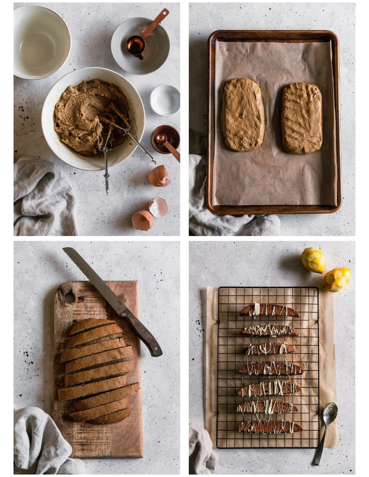 Gingerbread Biscotti With White Chocolate & Lemon