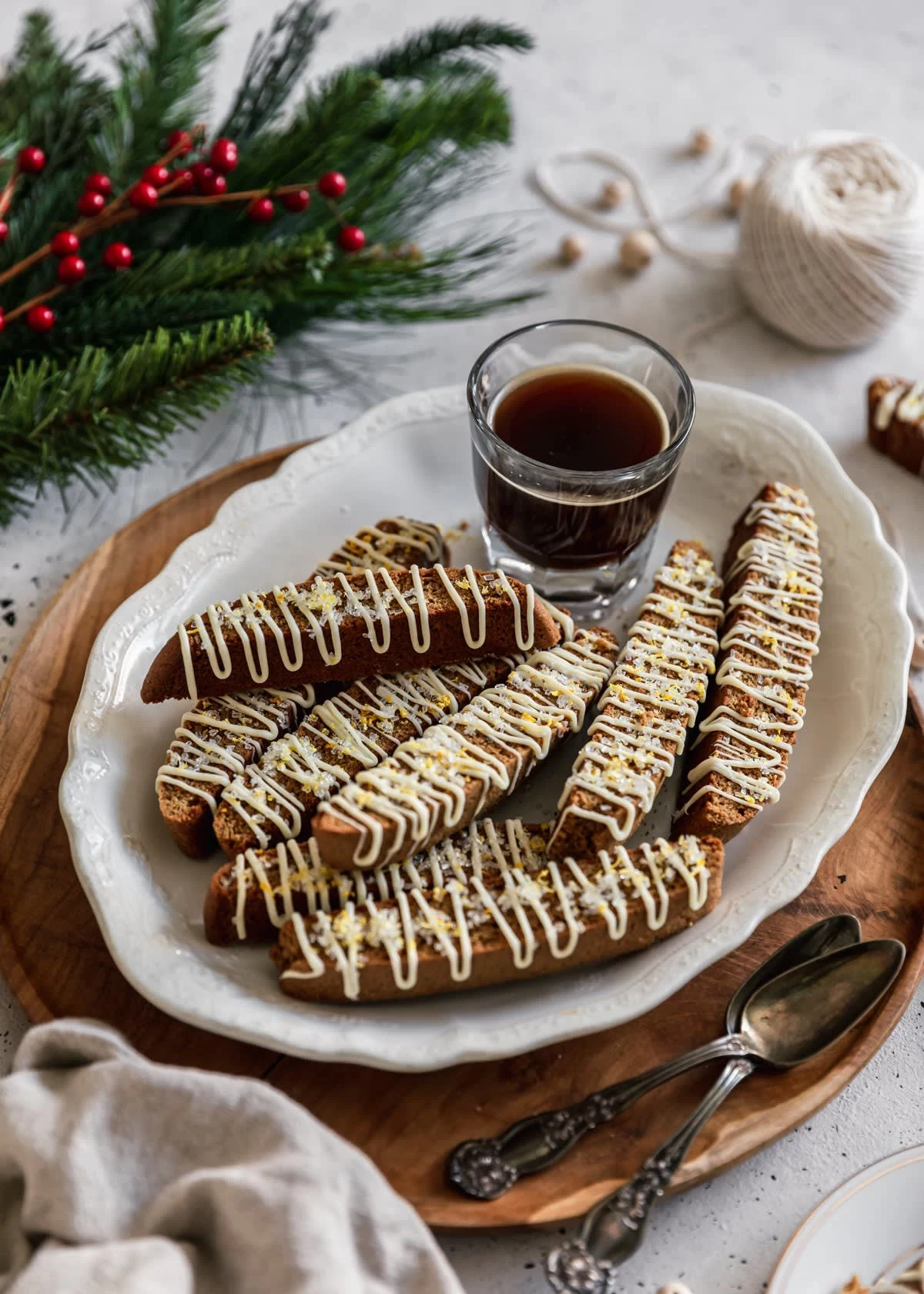 Gingerbread Biscotti With White Chocolate & Lemon