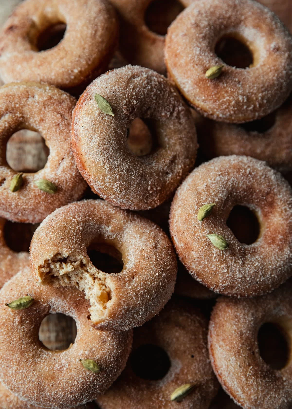 Baked Apple Cider Donuts With Cardamom Sugar