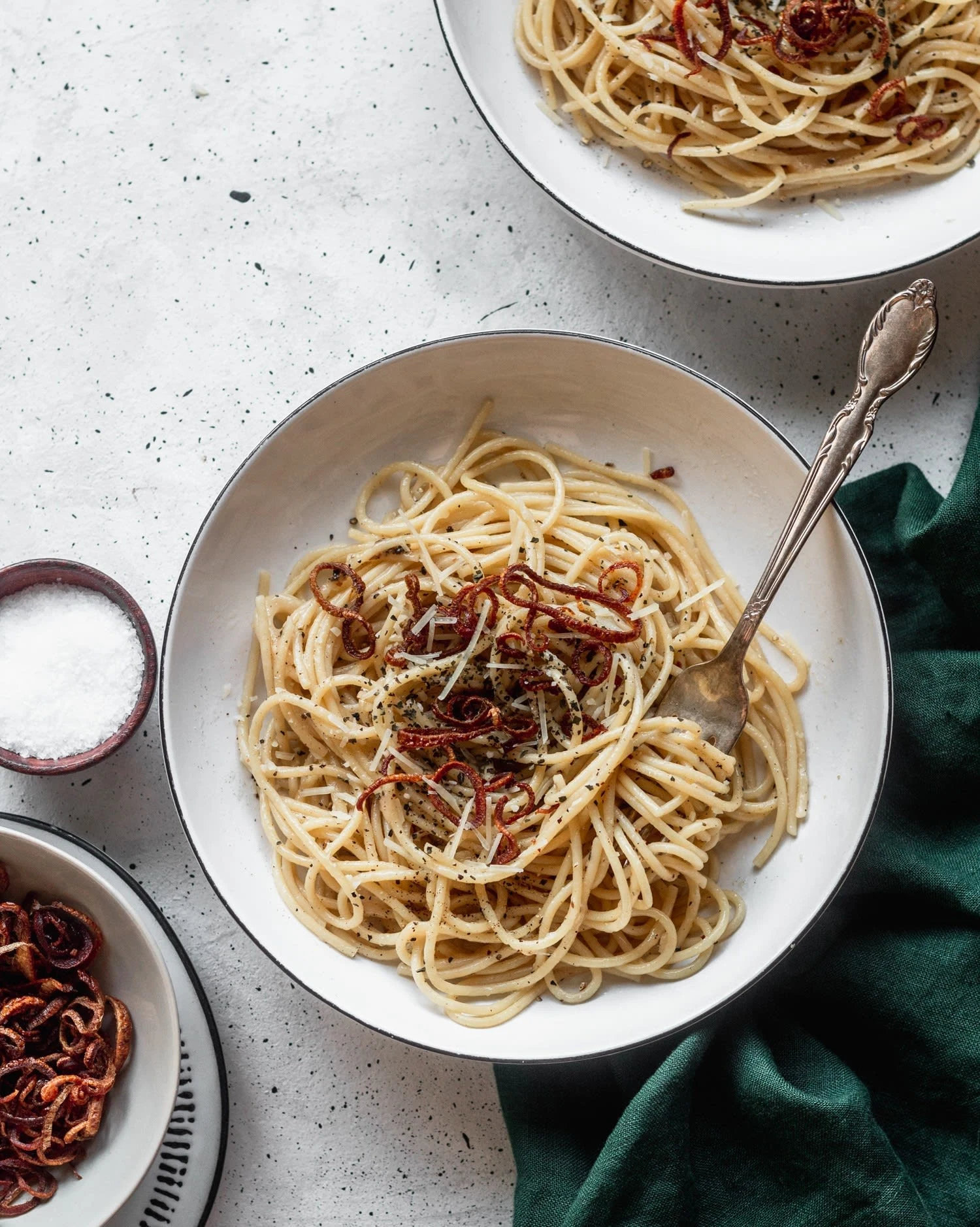 Cacio E Pepe With Fried Shallots