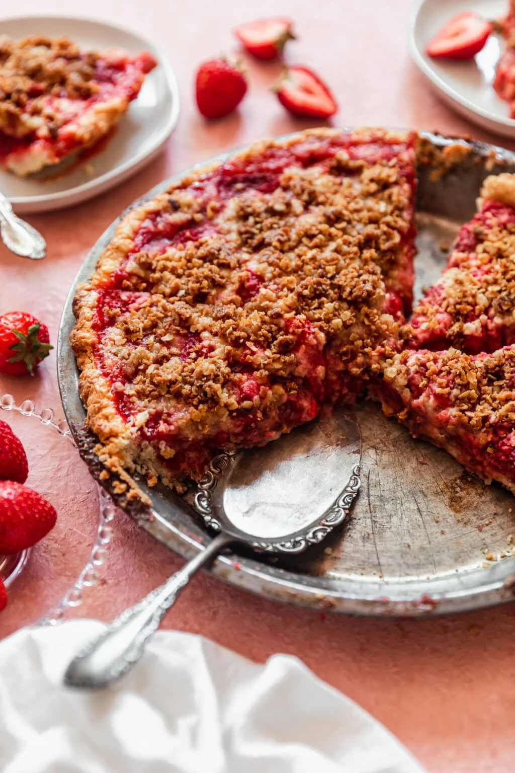 Brown Butter Strawberry Crumble Pie