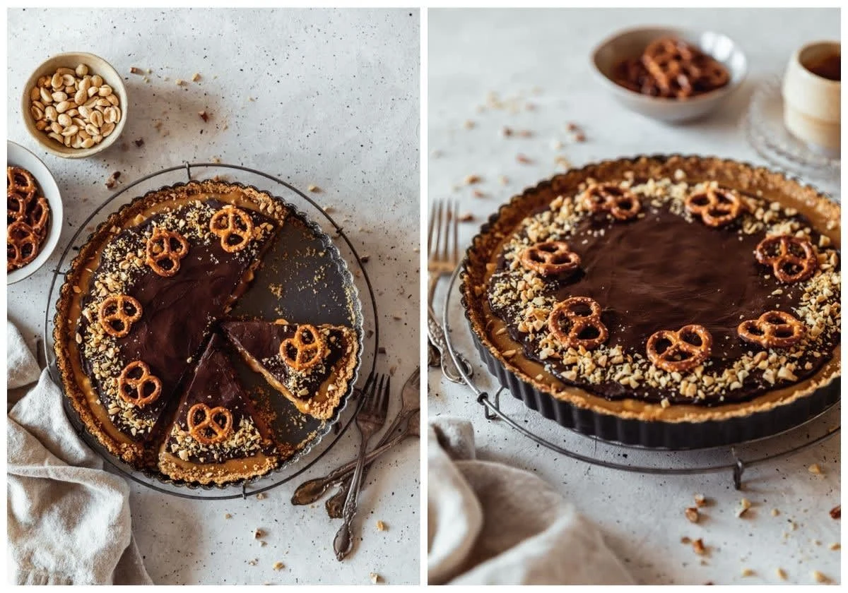 Chocolate Caramel Tart With Pretzel Crust