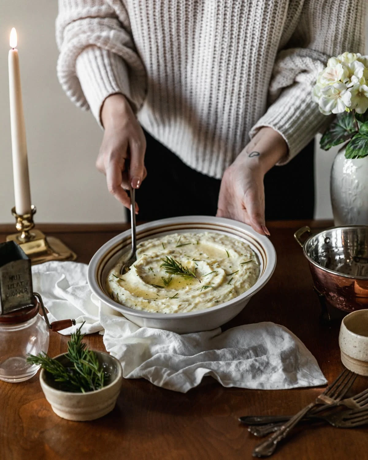 Cheddar Mashed Potatoes With Rosemary