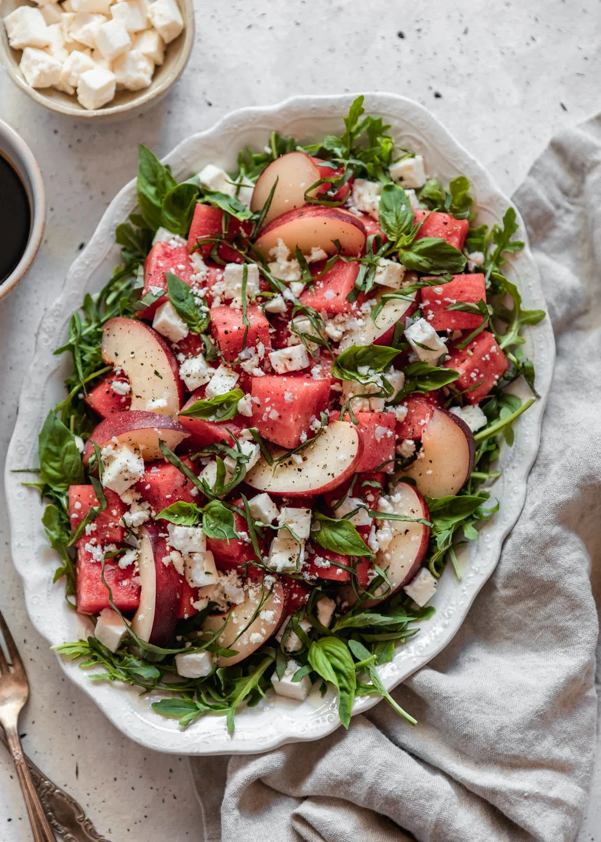 Watermelon Salad With Feta & Nectarines