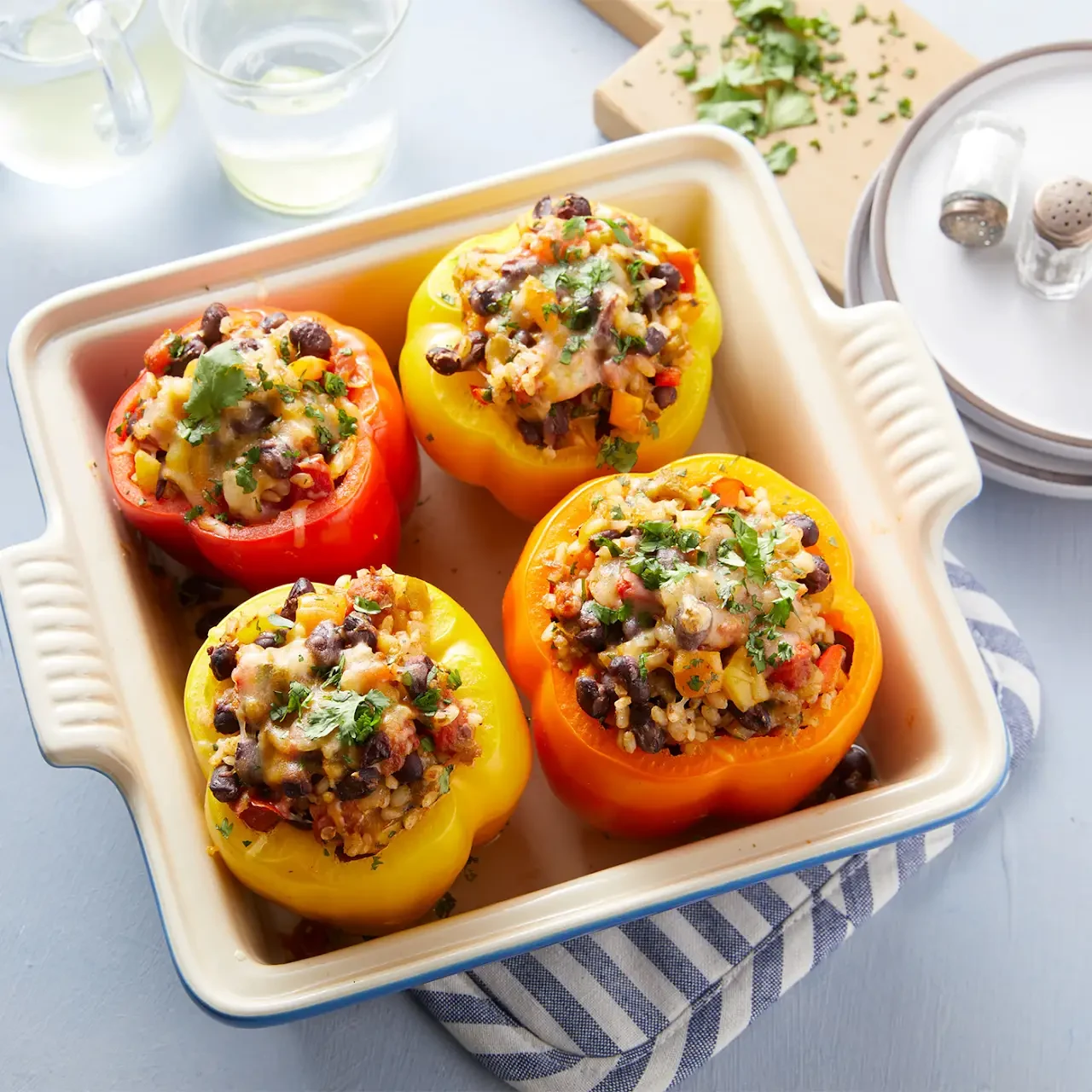 Mexican Black Bean & Cheese Stuffed Peppers