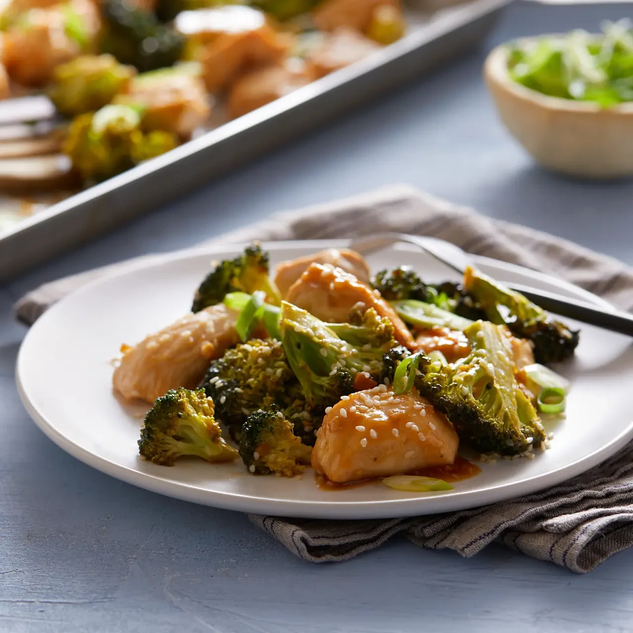 Sheet Pan Sesame Chicken and Broccoli