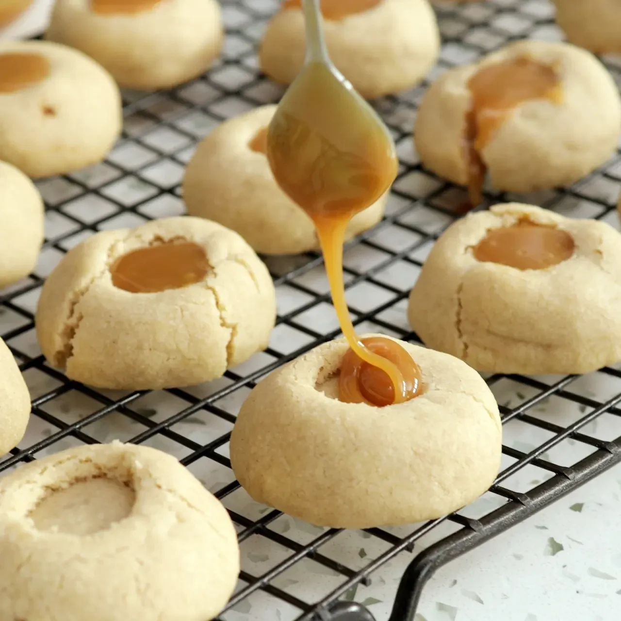 Salted Caramel Thumbprint Cookies