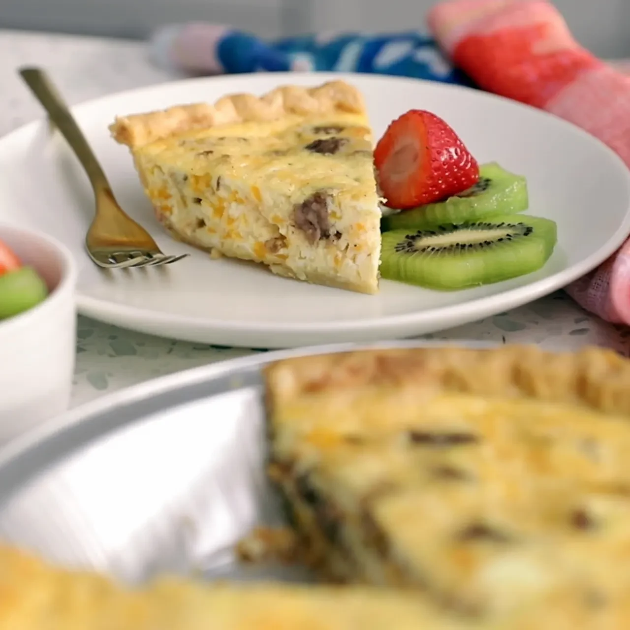 Sausage and Cheese Quiche