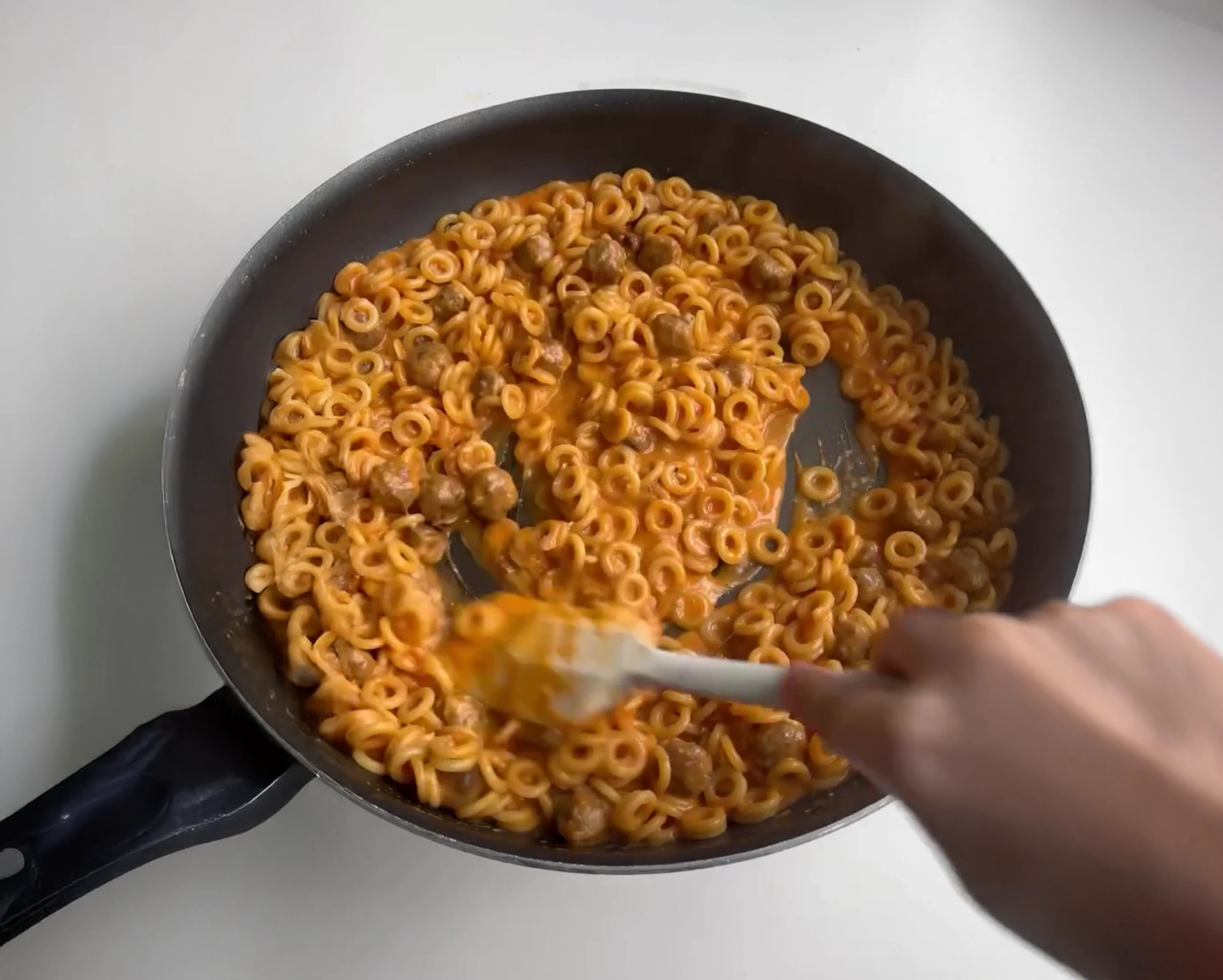 Vodka Spaghettios with Mini Meatballs