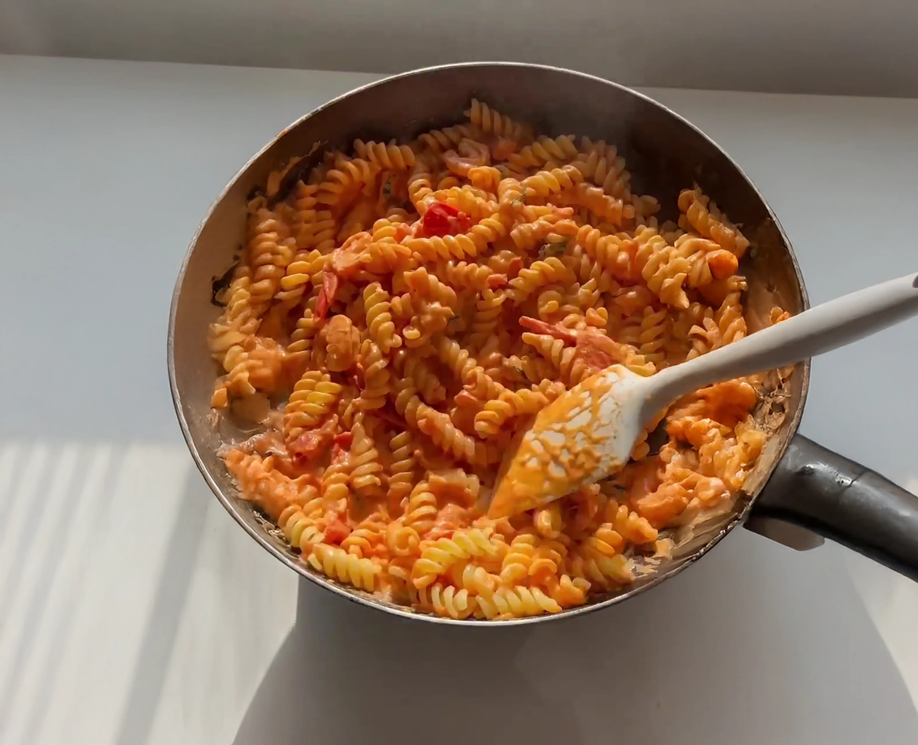 Tomato Cream Rotini with Shrimp