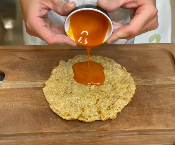 High Protein Chicken Buffalo Pizza