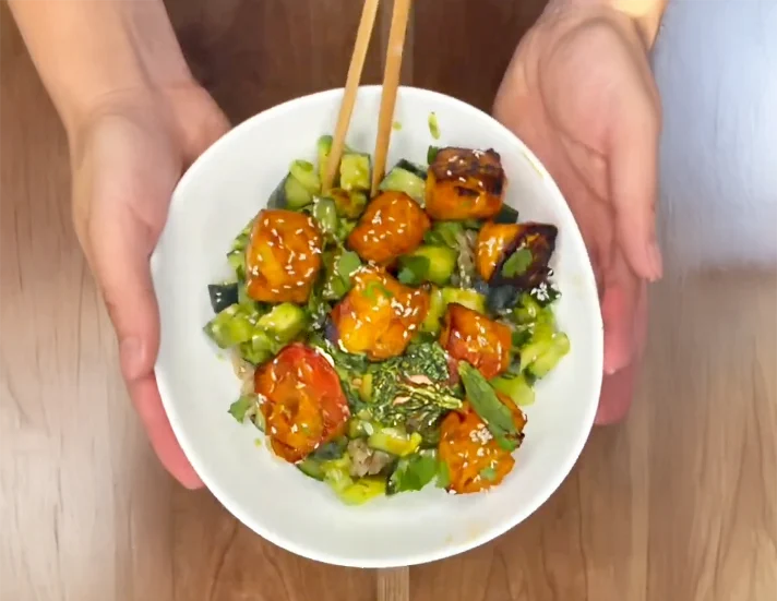 High Protein Salmon Rice Bowls