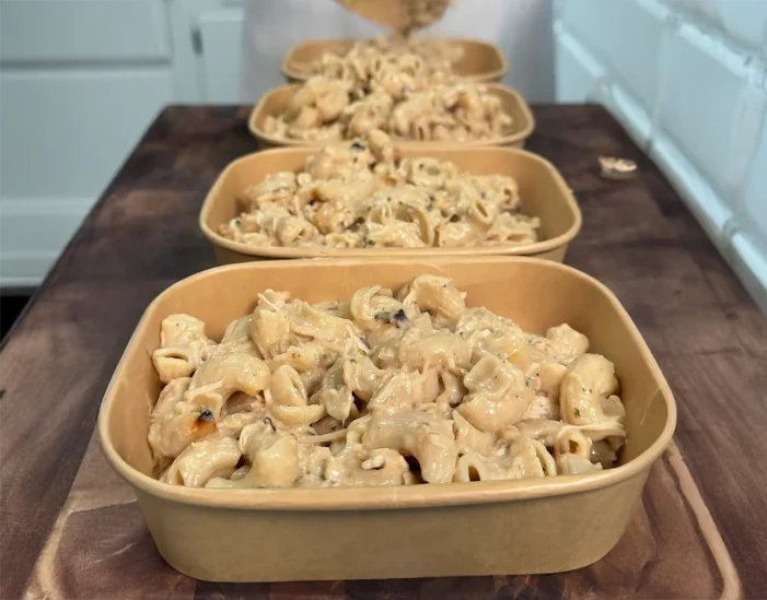 High Protein Shredded Chicken Alfredo Meal Prep