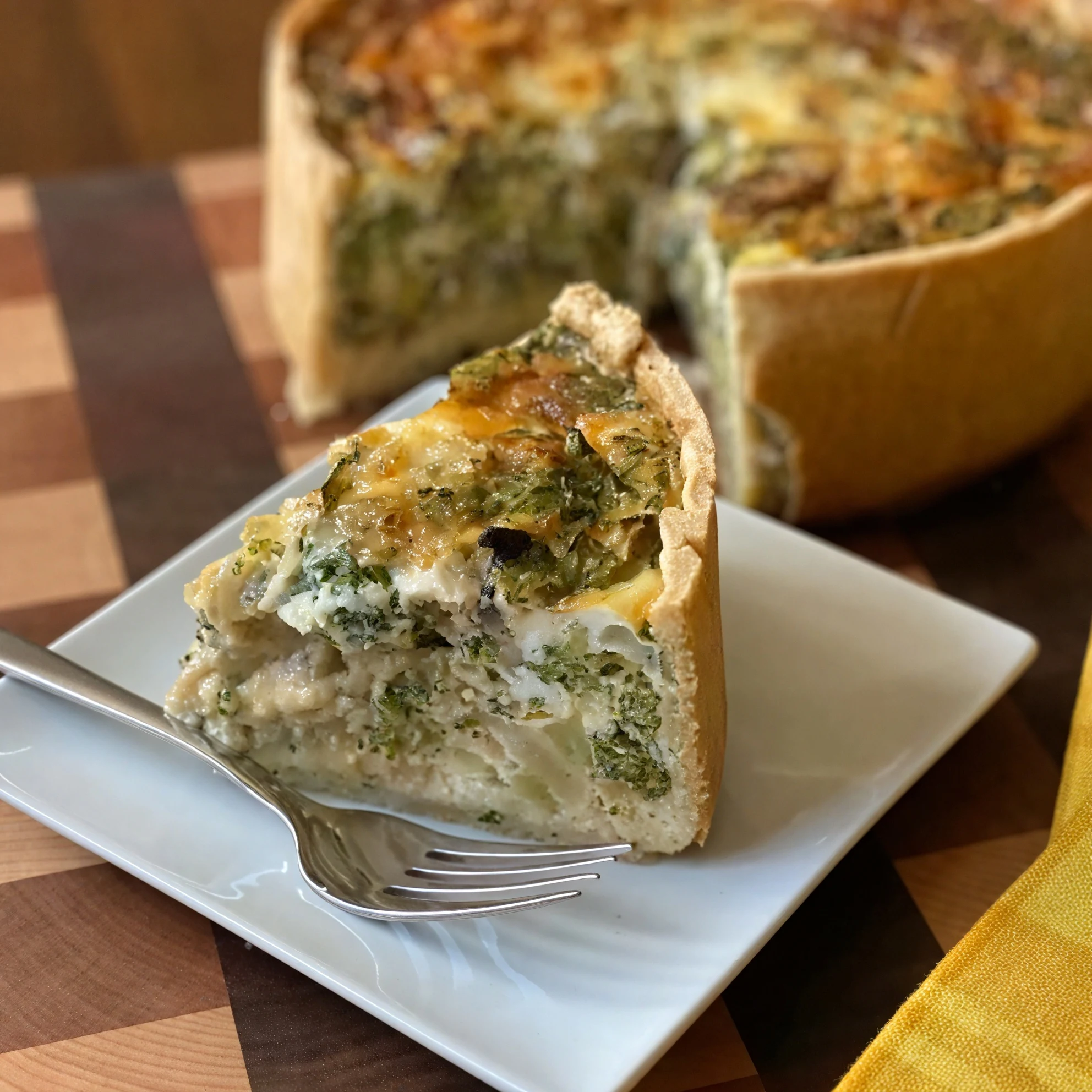 Broccoli & Mushroom Deep-Dish Quiche