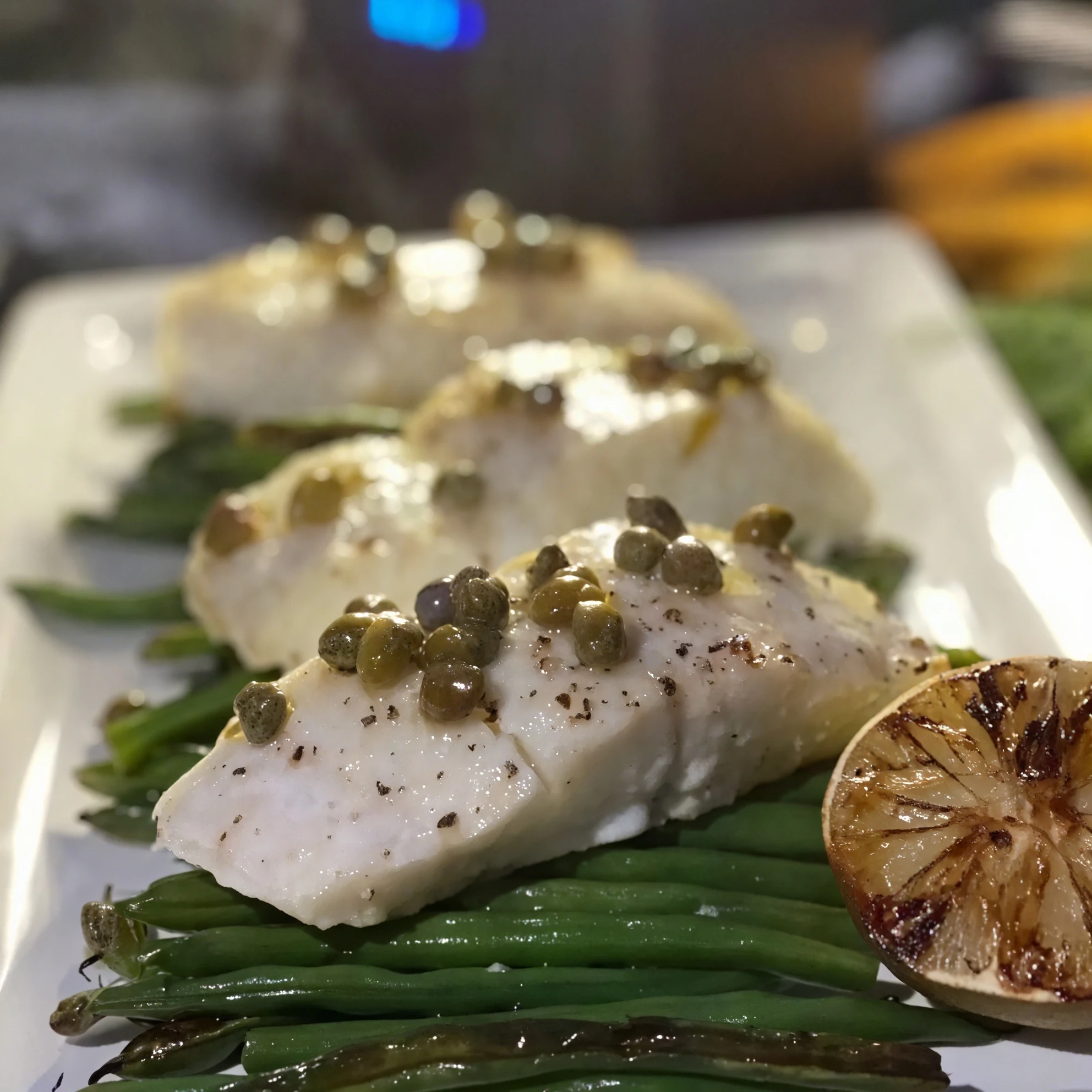 Grilled Haddock with Lime & Caper Butter