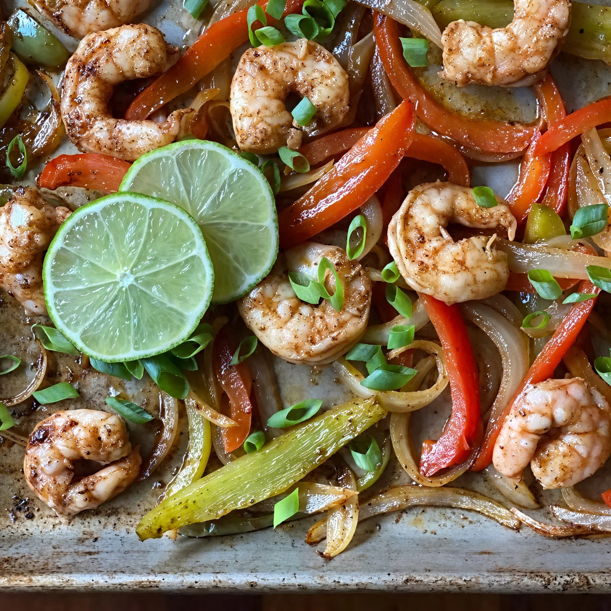Sheet Pan Shrimp Fajitas