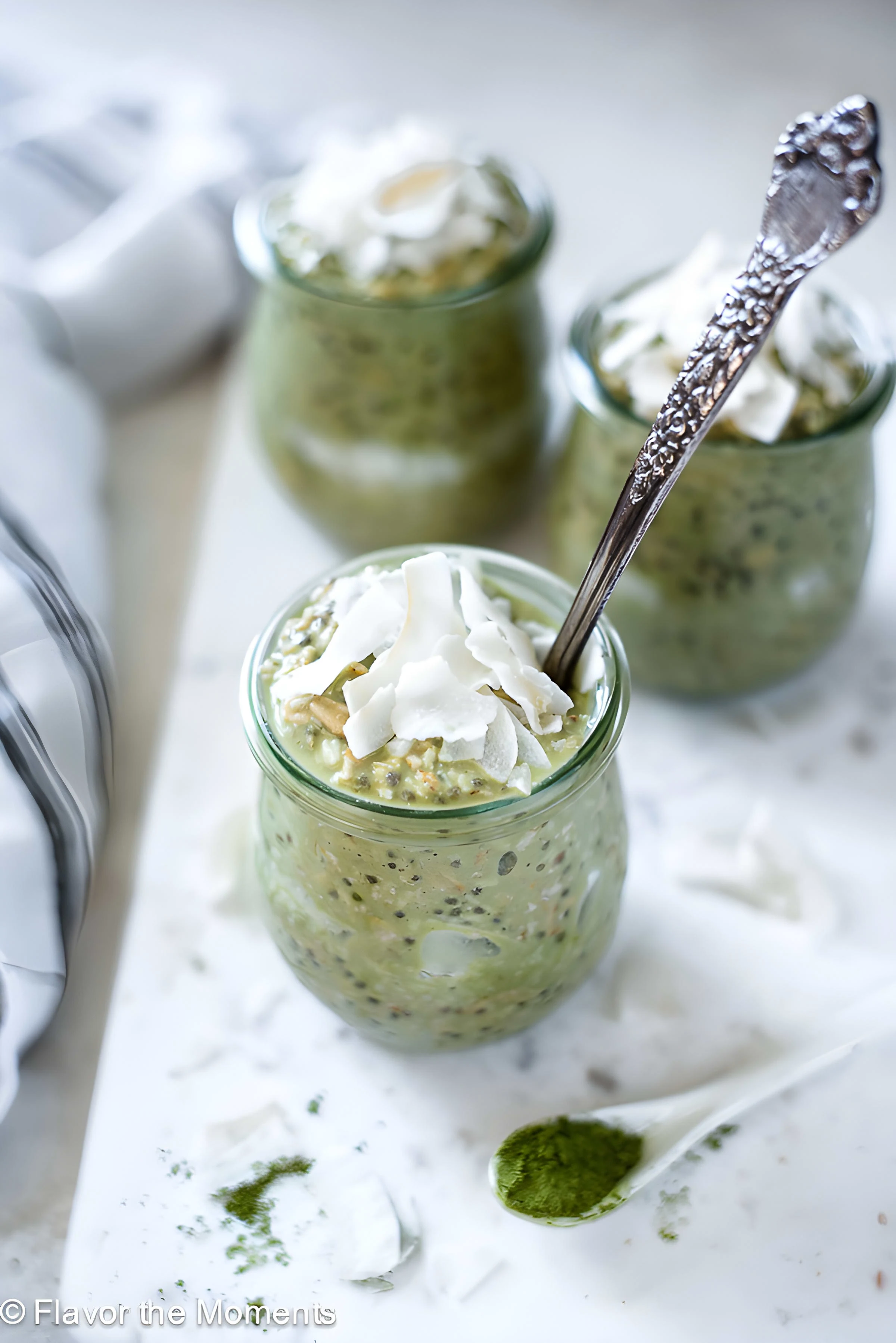 Matcha Coconut Chia Overnight Oats