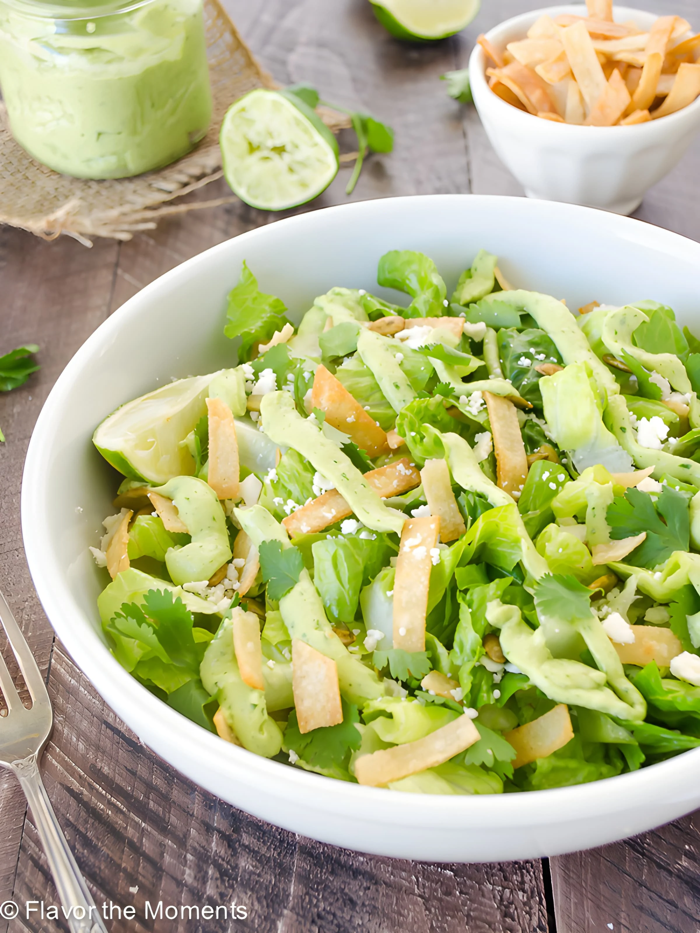 Mexican Caesar Salad with Creamy Avocado Dressing
