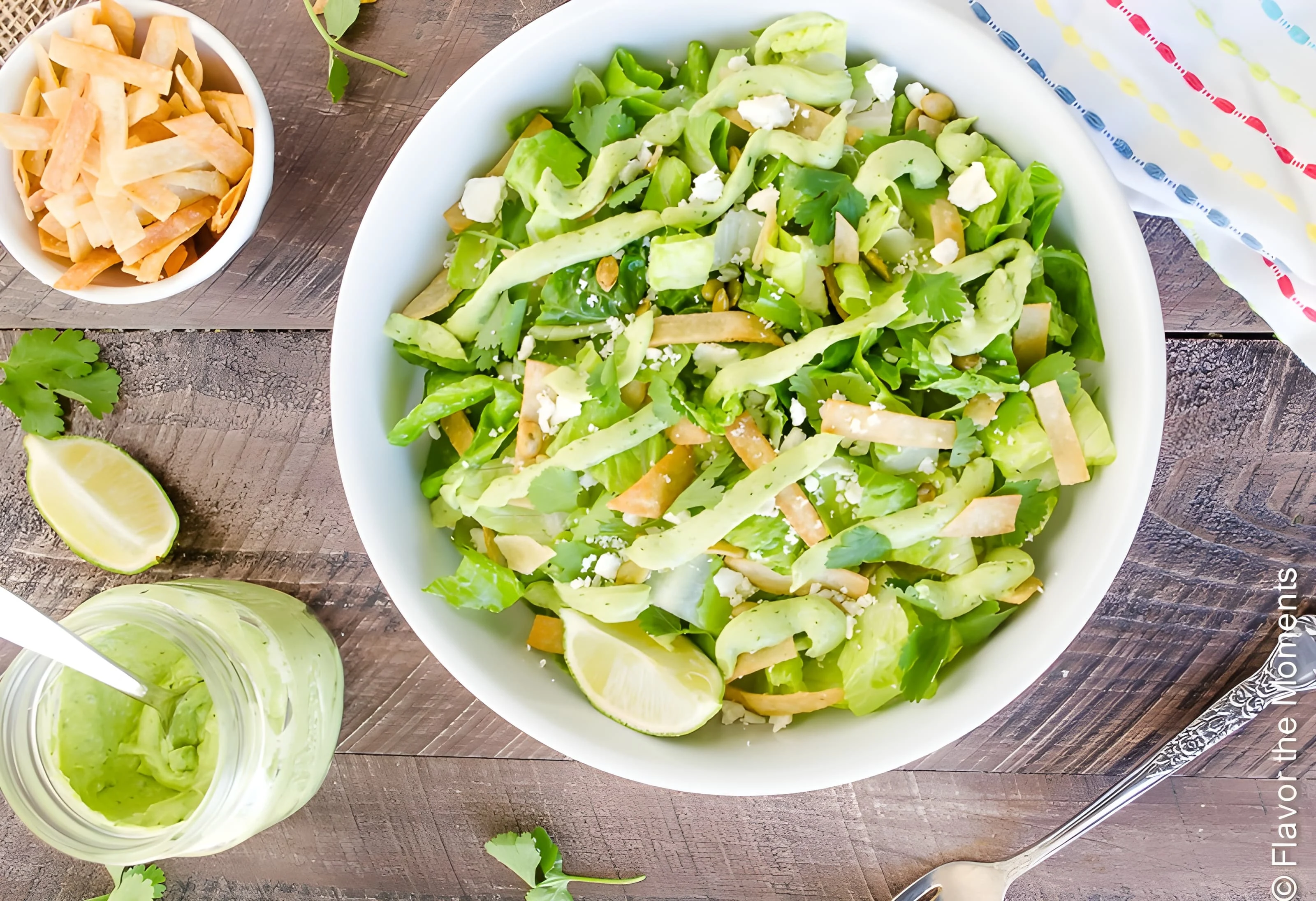 Mexican Caesar Salad with Creamy Avocado Dressing