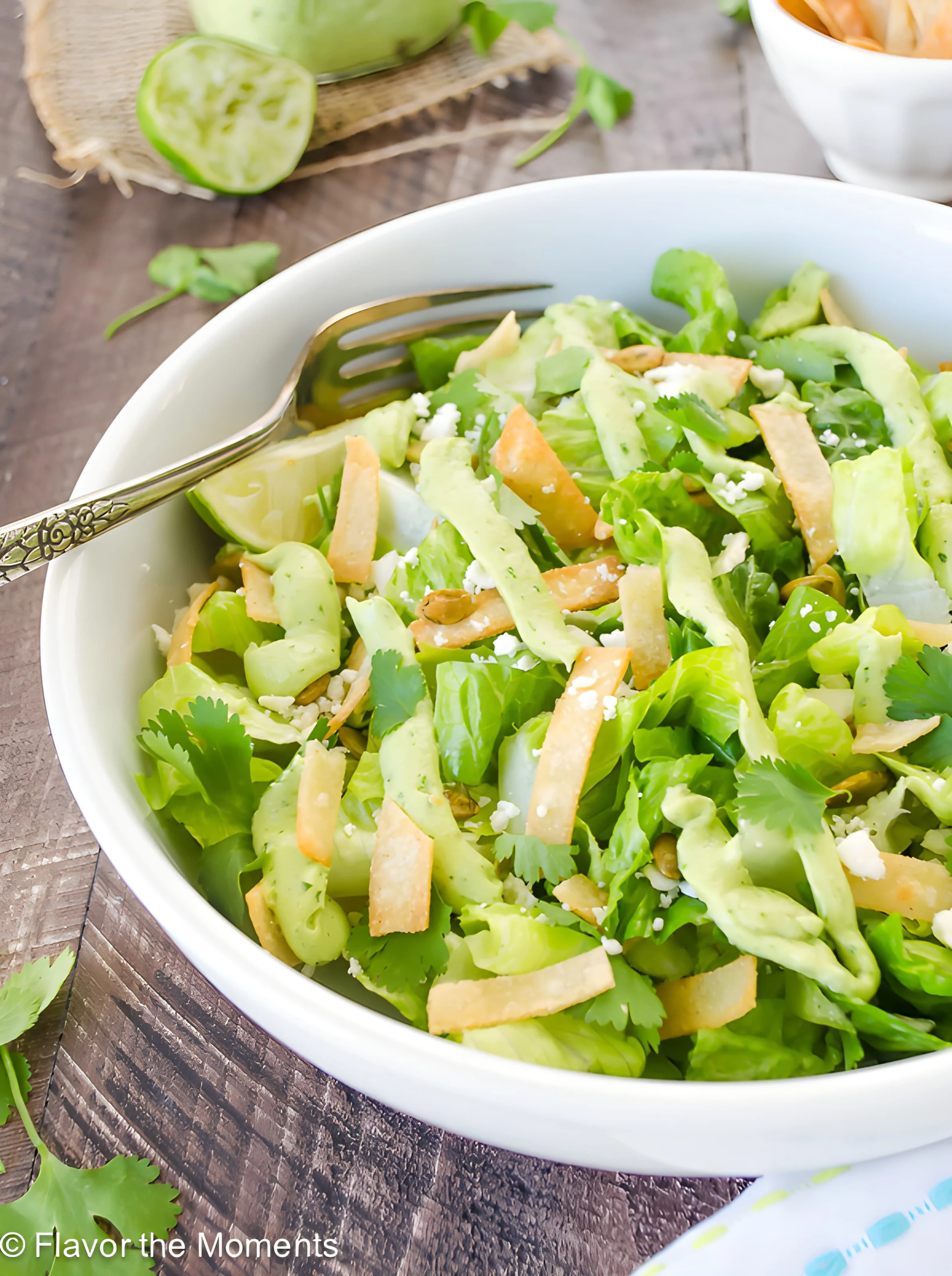 Mexican Caesar Salad with Creamy Avocado Dressing