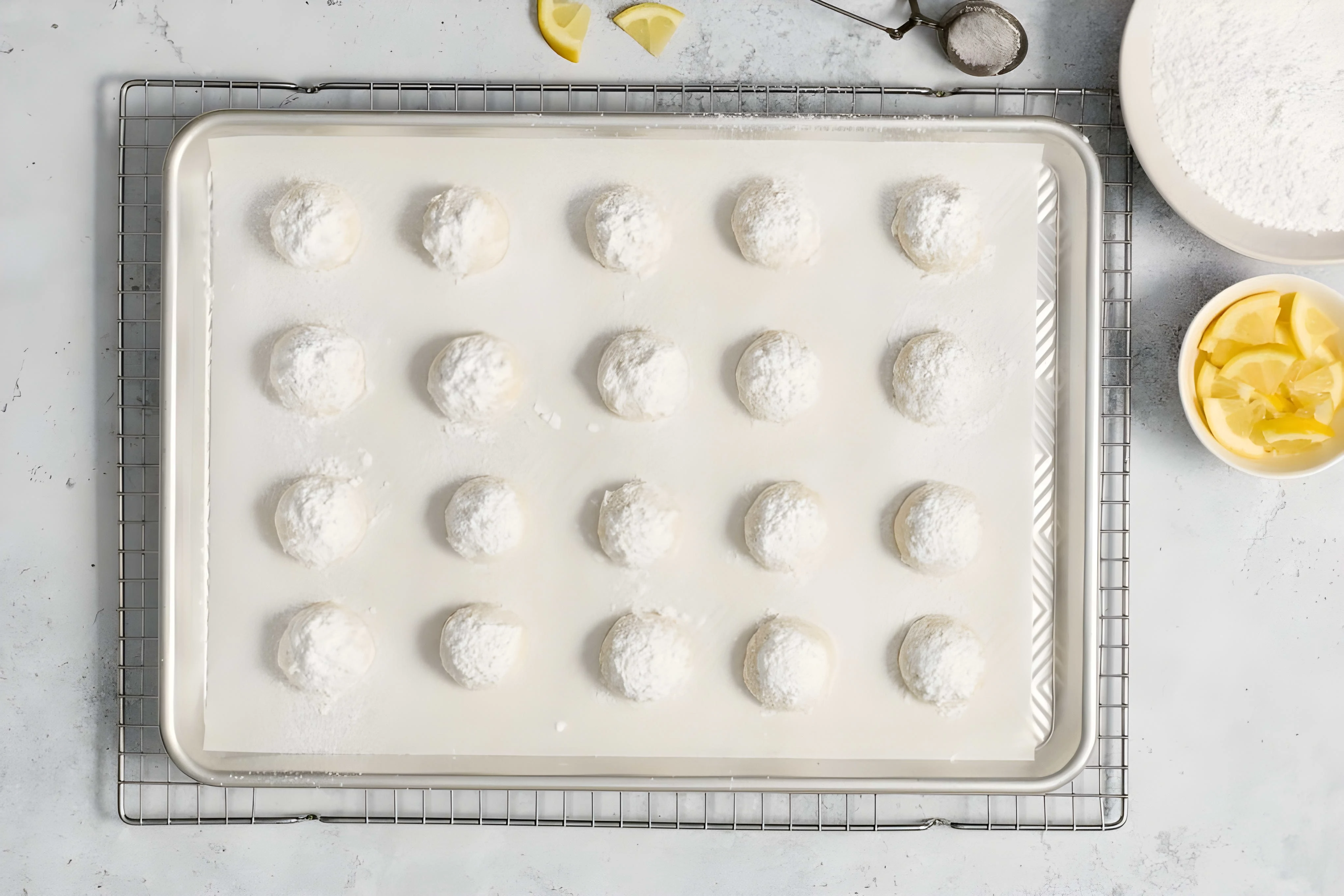Meyer Lemon Greek Butter Cookies (Kourabiedes)