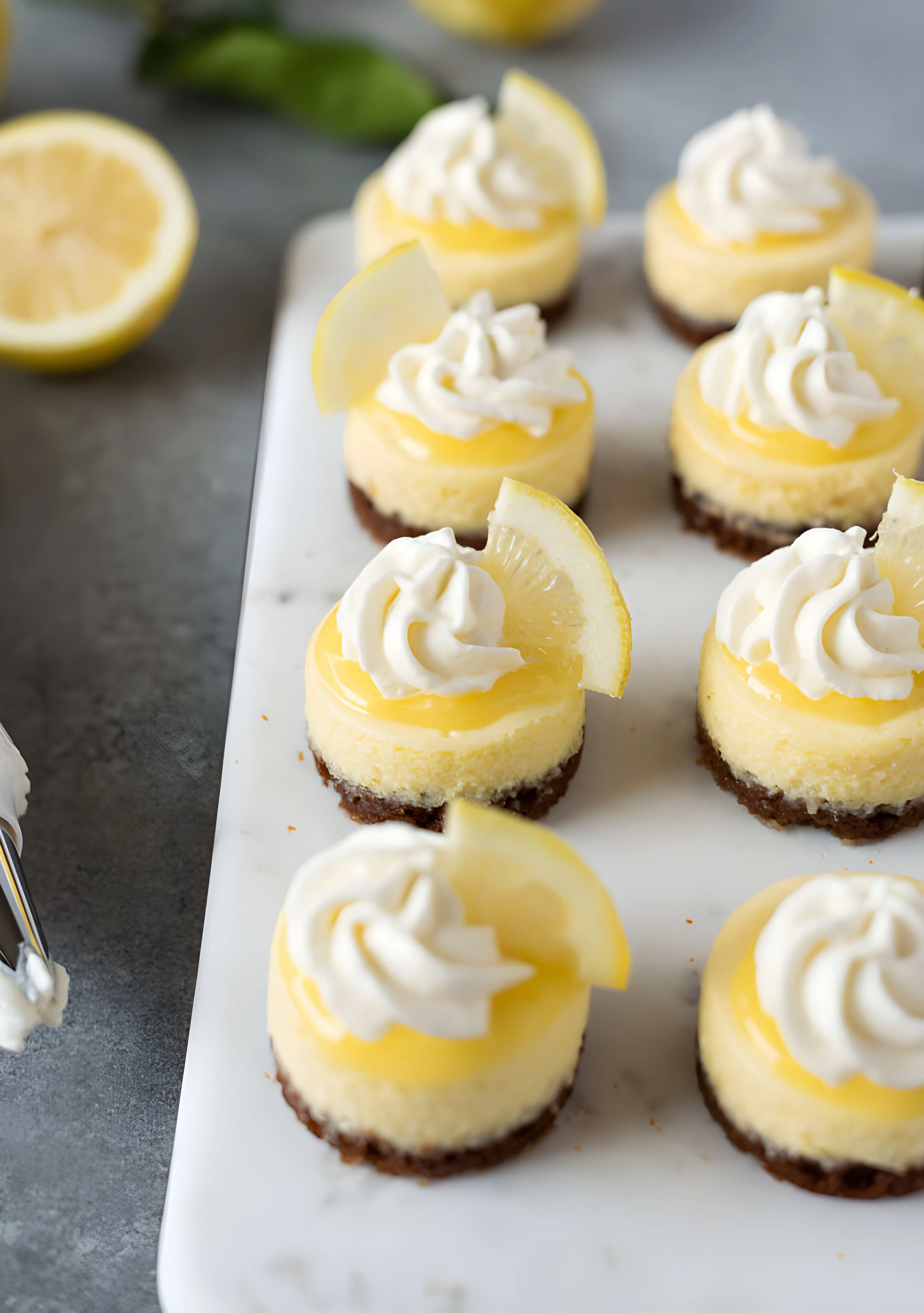 Mini Lemon Cheesecakes with Gingersnap Crust