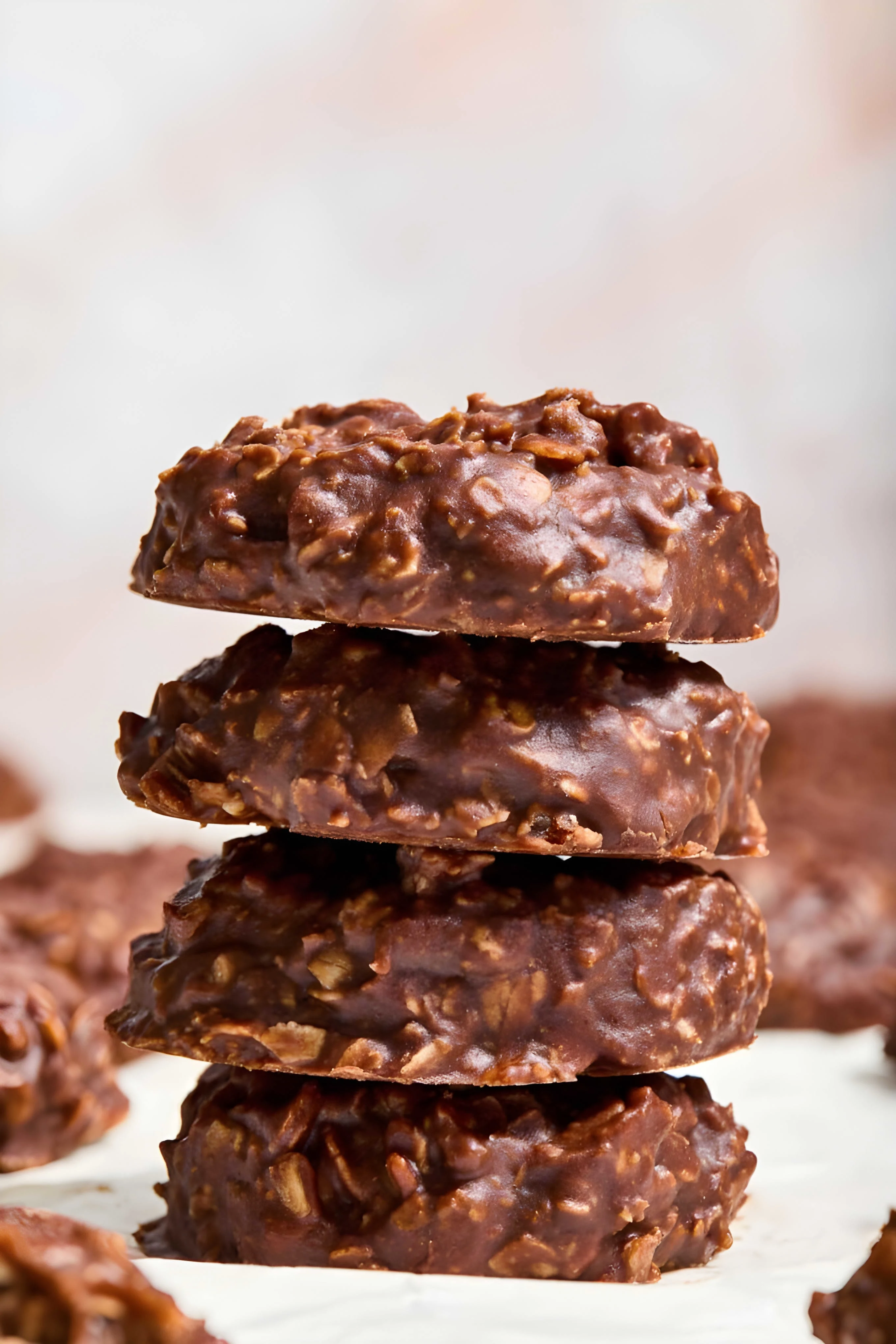 No Bake Chocolate Peanut Butter Oatmeal Cookies