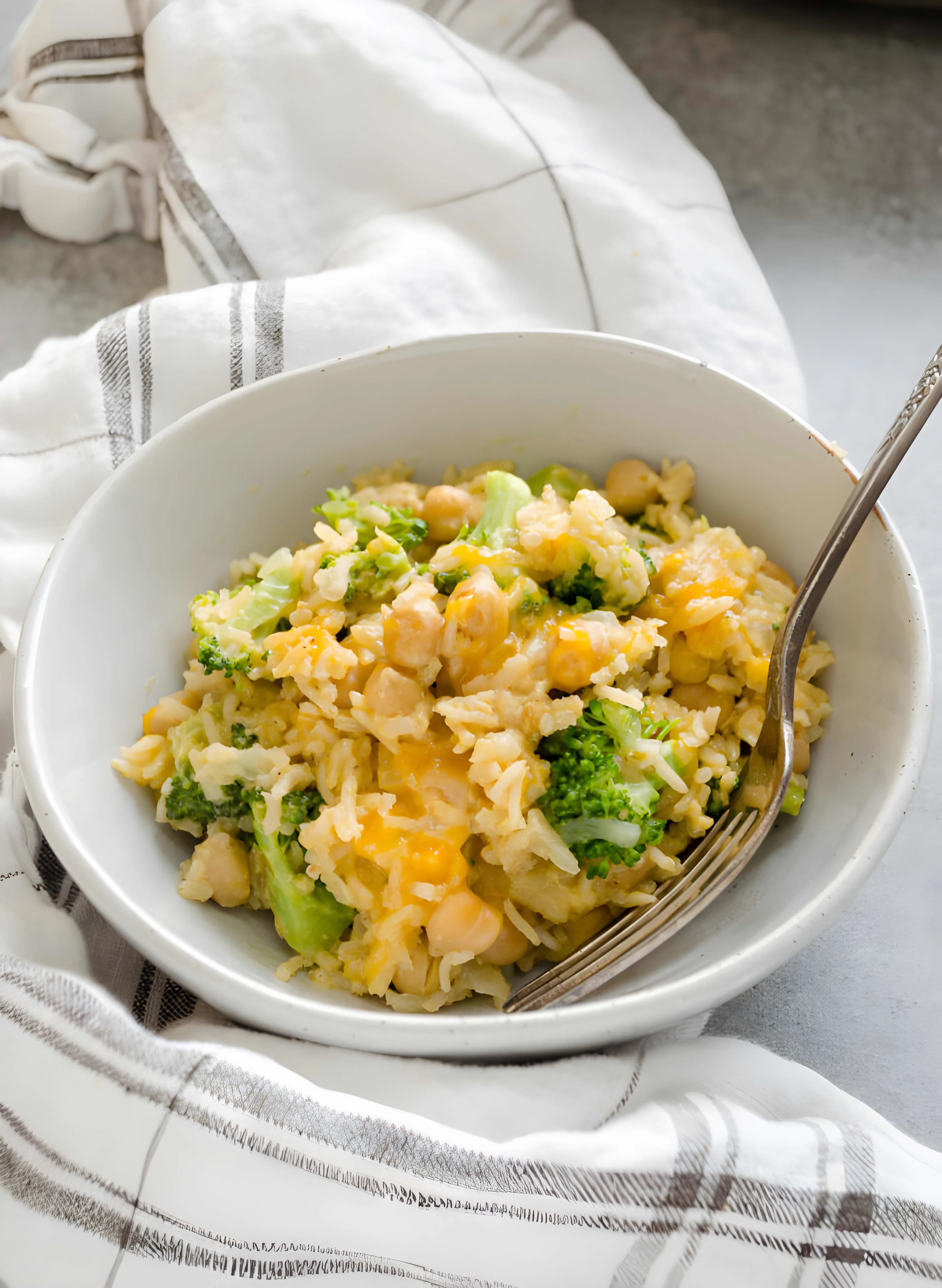 One Pan Chickpea Broccoli Rice Casserole
