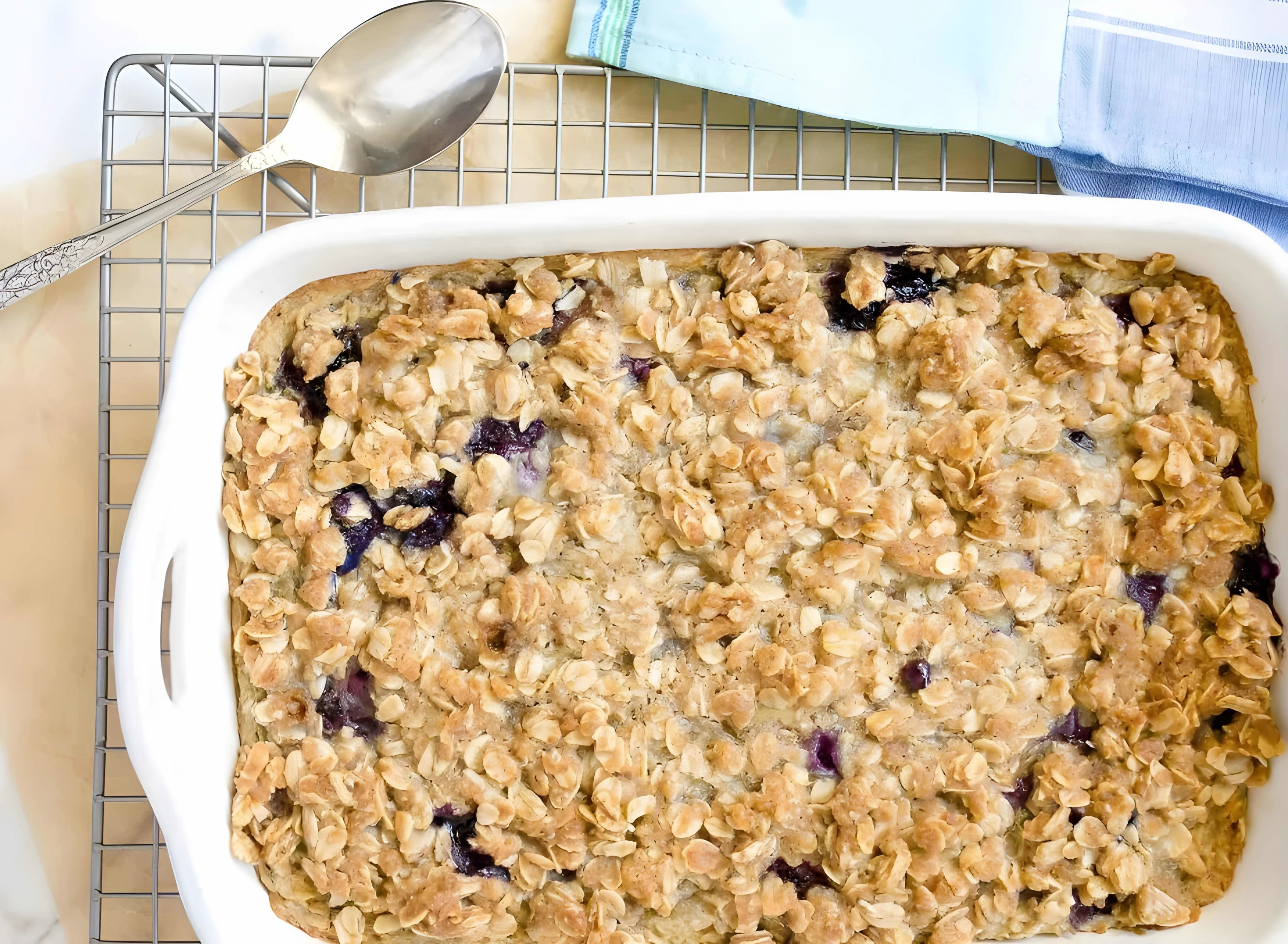 Overnight Blueberry Baked Oatmeal