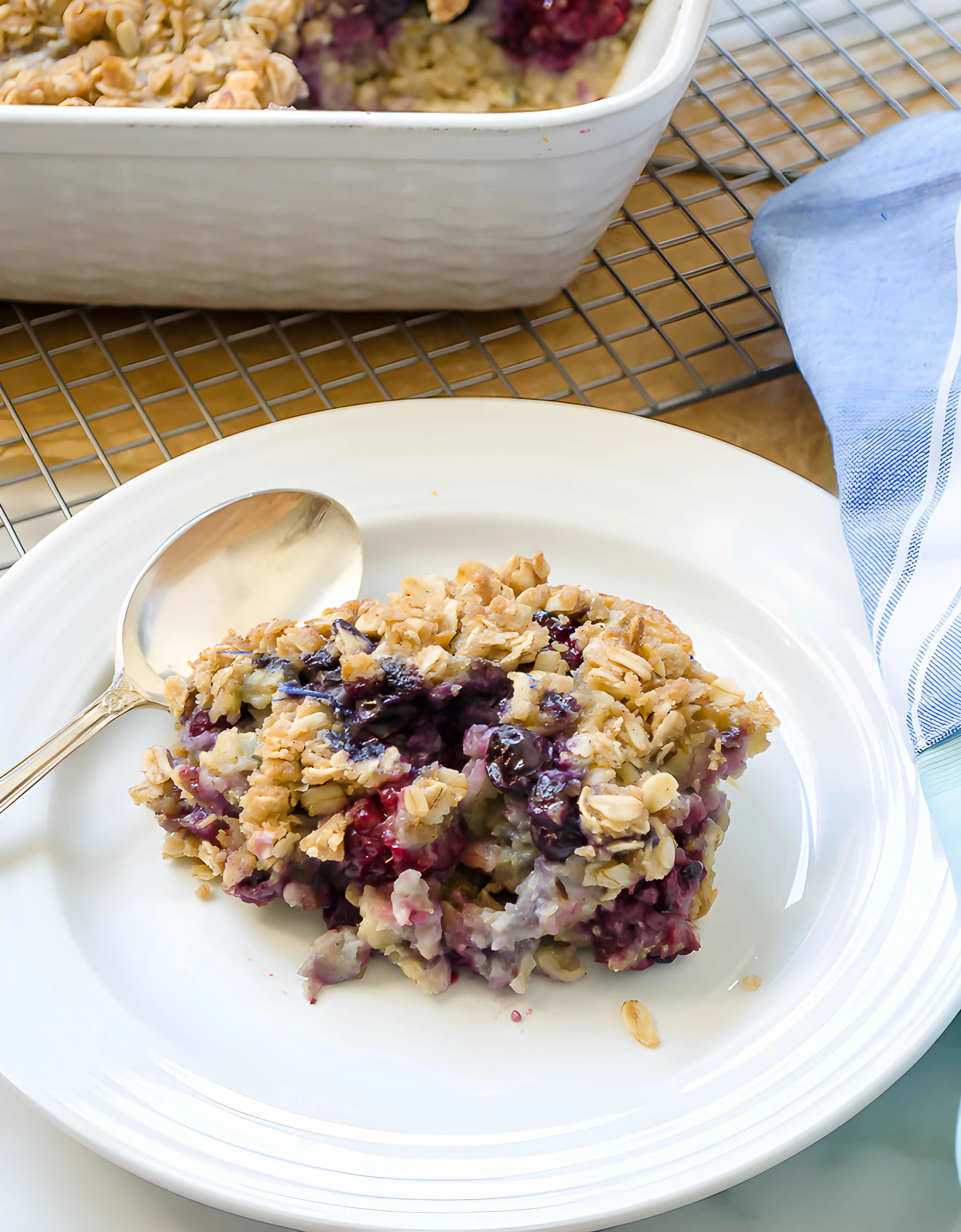 Overnight Blueberry Baked Oatmeal