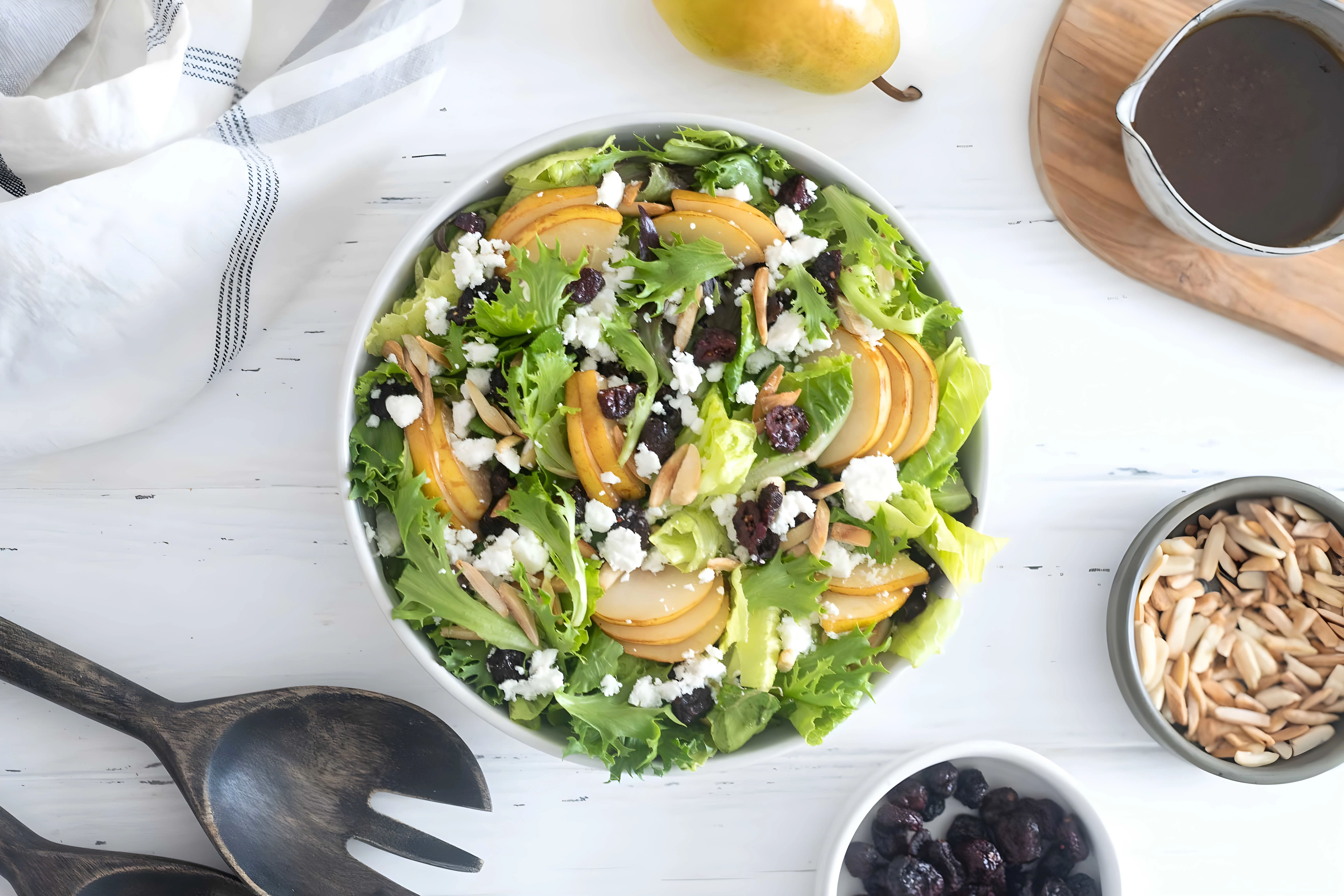 Pear Salad with Feta and Cranberries