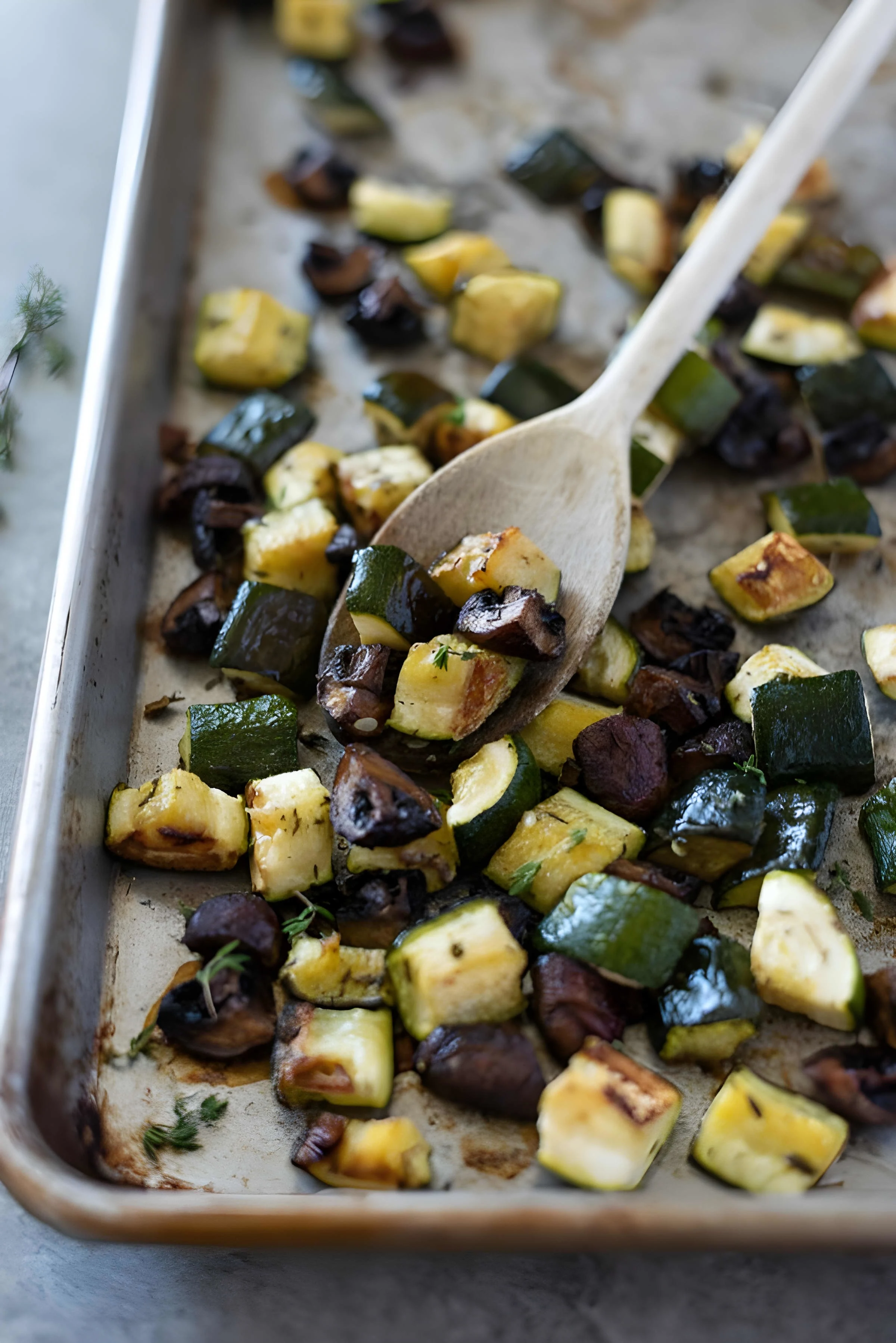 Roasted Zucchini and Mushrooms