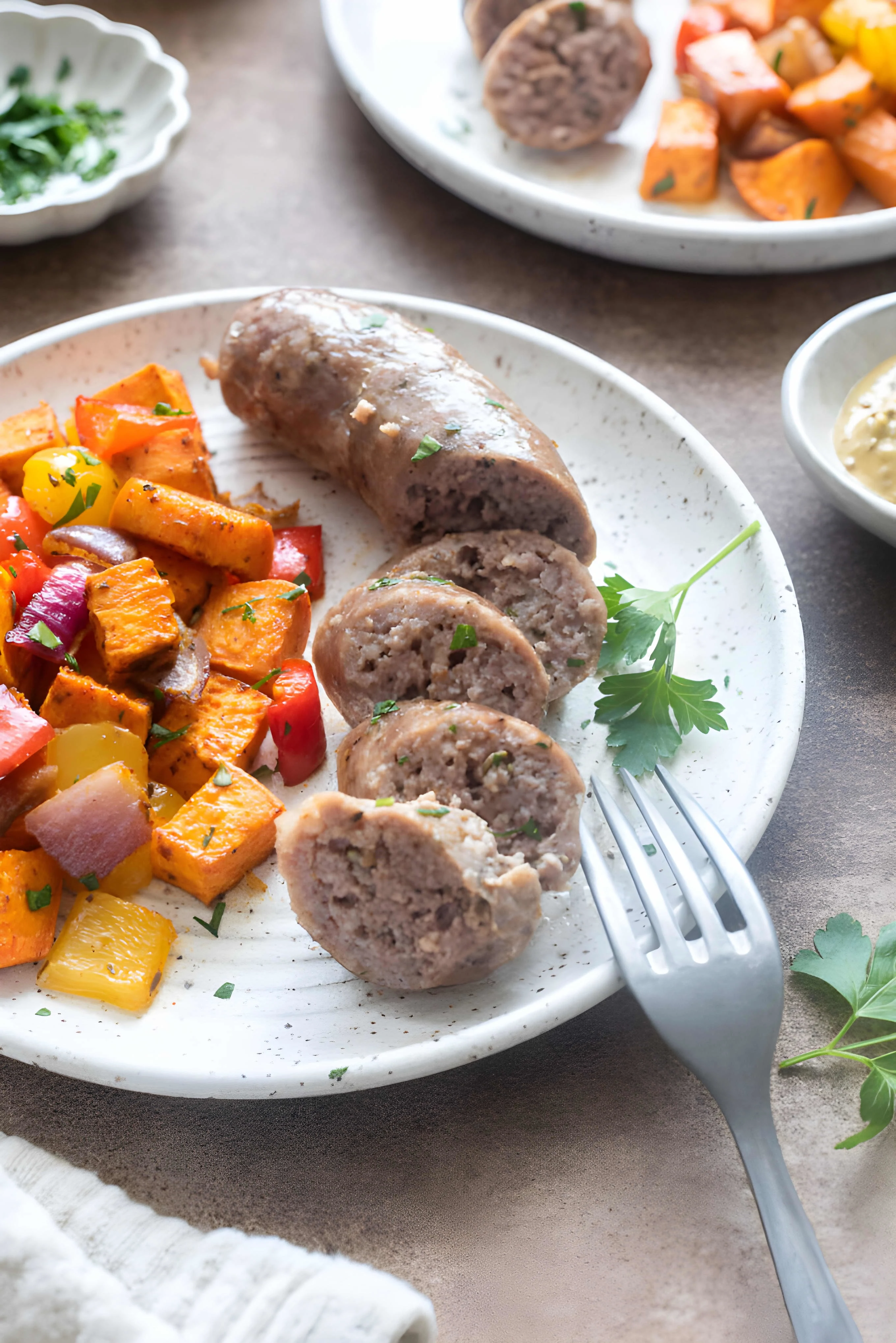 Sheet Pan Sausage, Peppers and Sweet Potatoes