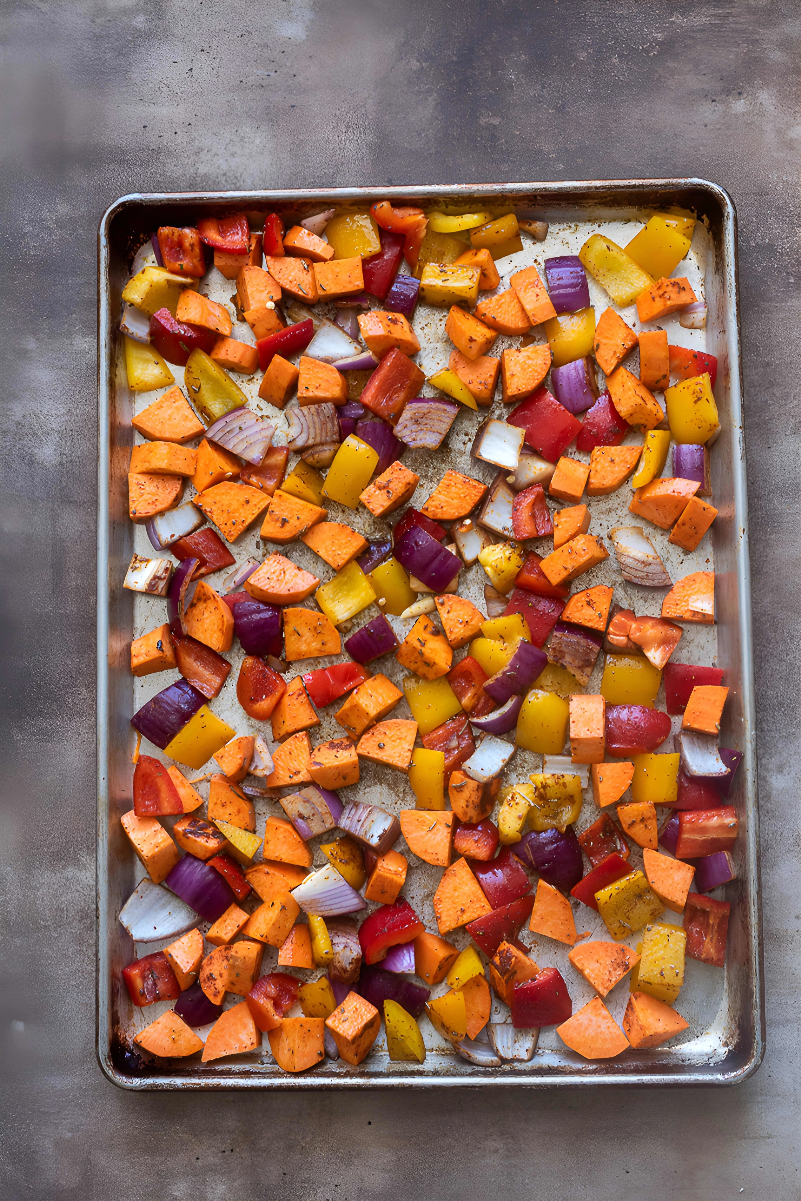 Sheet Pan Sausage, Peppers and Sweet Potatoes
